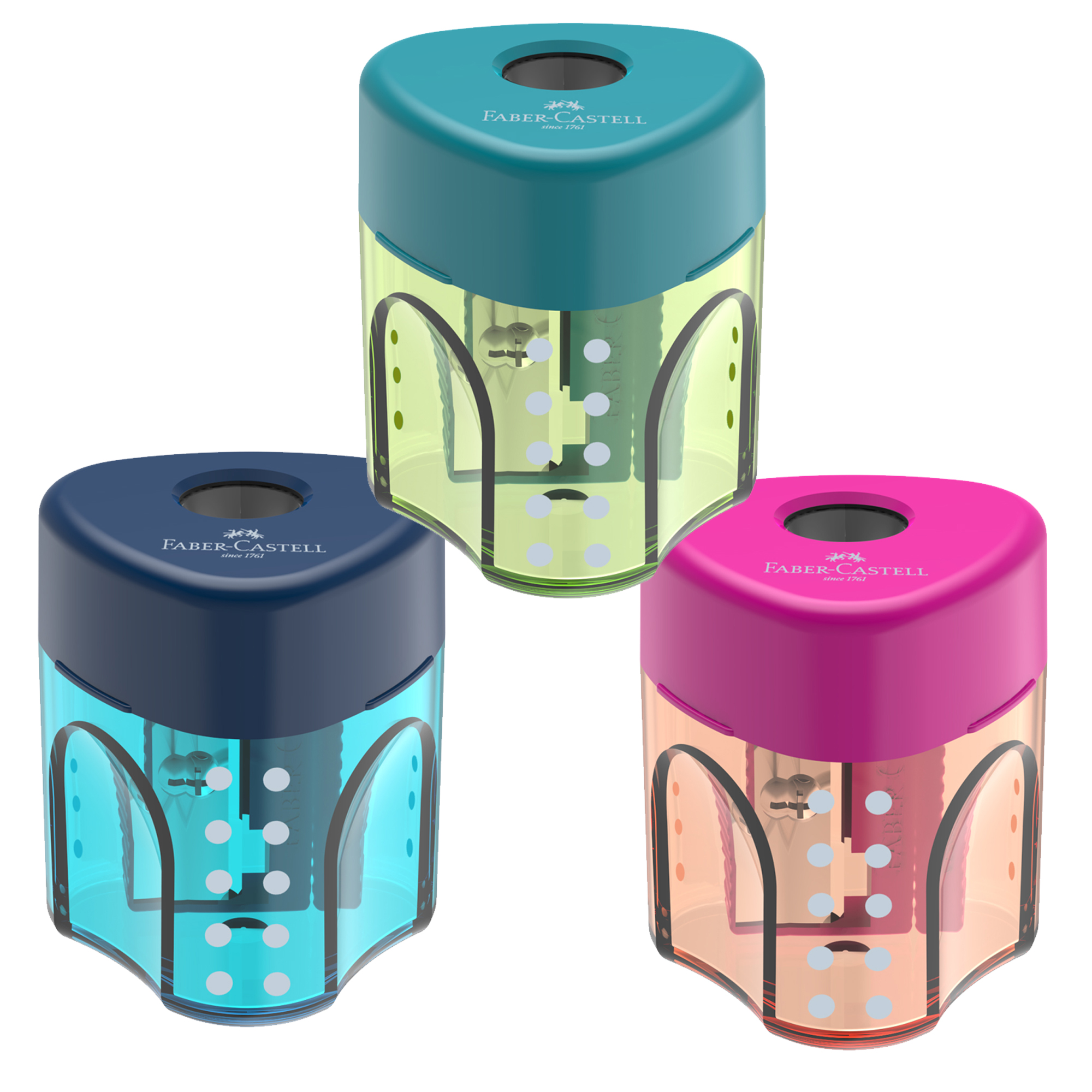Temperamatite con contenitore - 1 foro - triangolare …