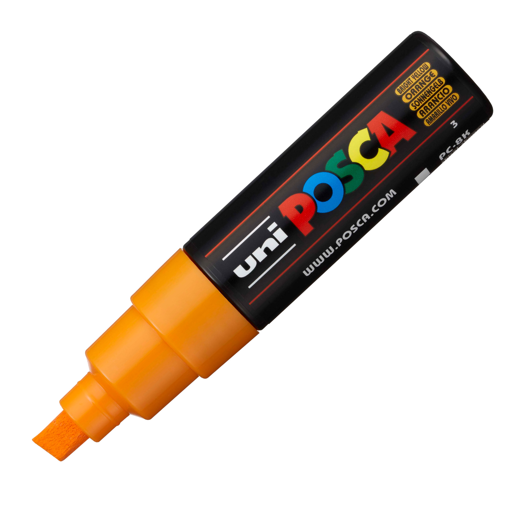 Marcatore Uni Posca PC8K - punta a scalpello 8mm - arancio - Uni Mitsubishi
