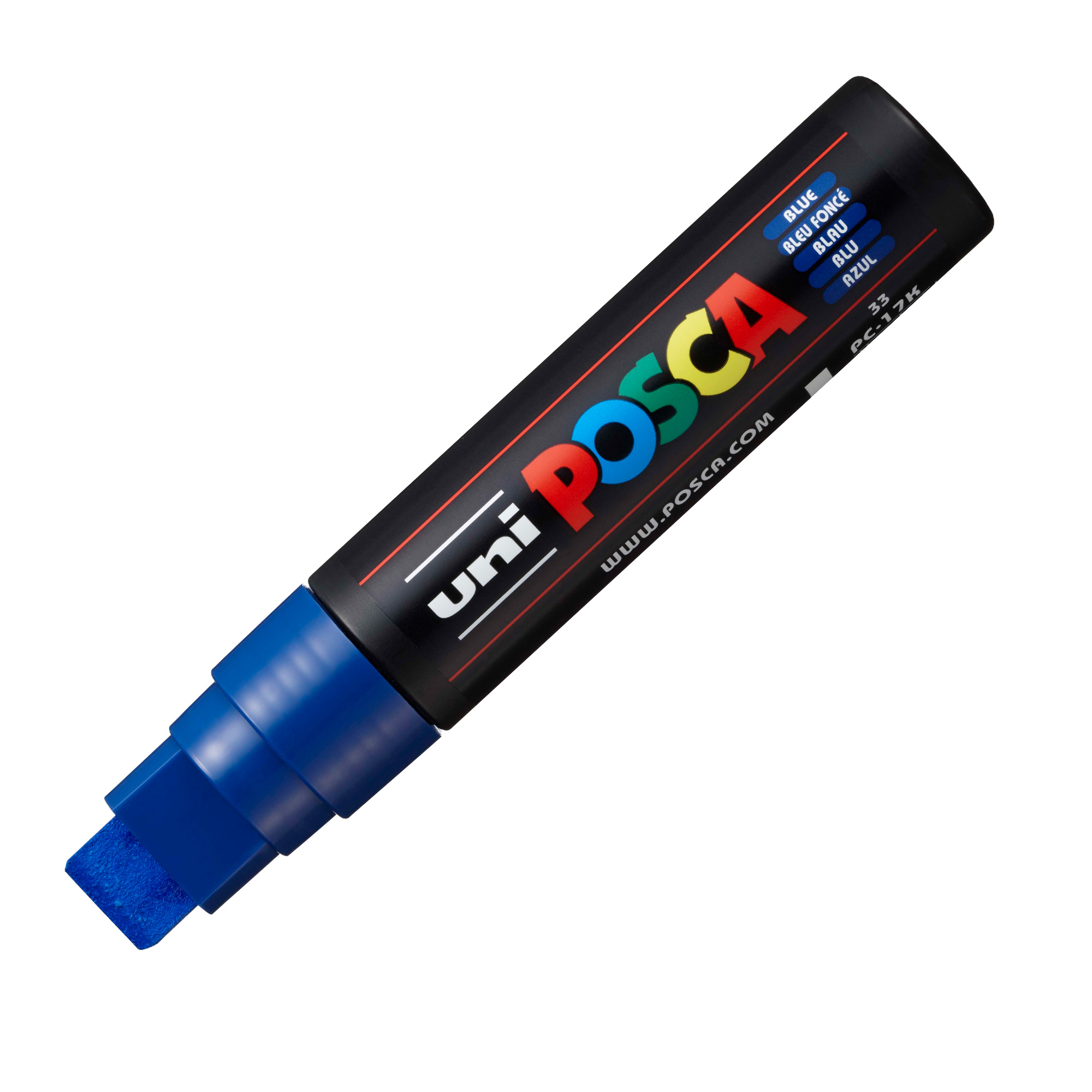 Marcatore a base d'acqua Uni Posca PC17K - punta extra large a scalpello 15,0mm - blu - Uni Mitsubishi