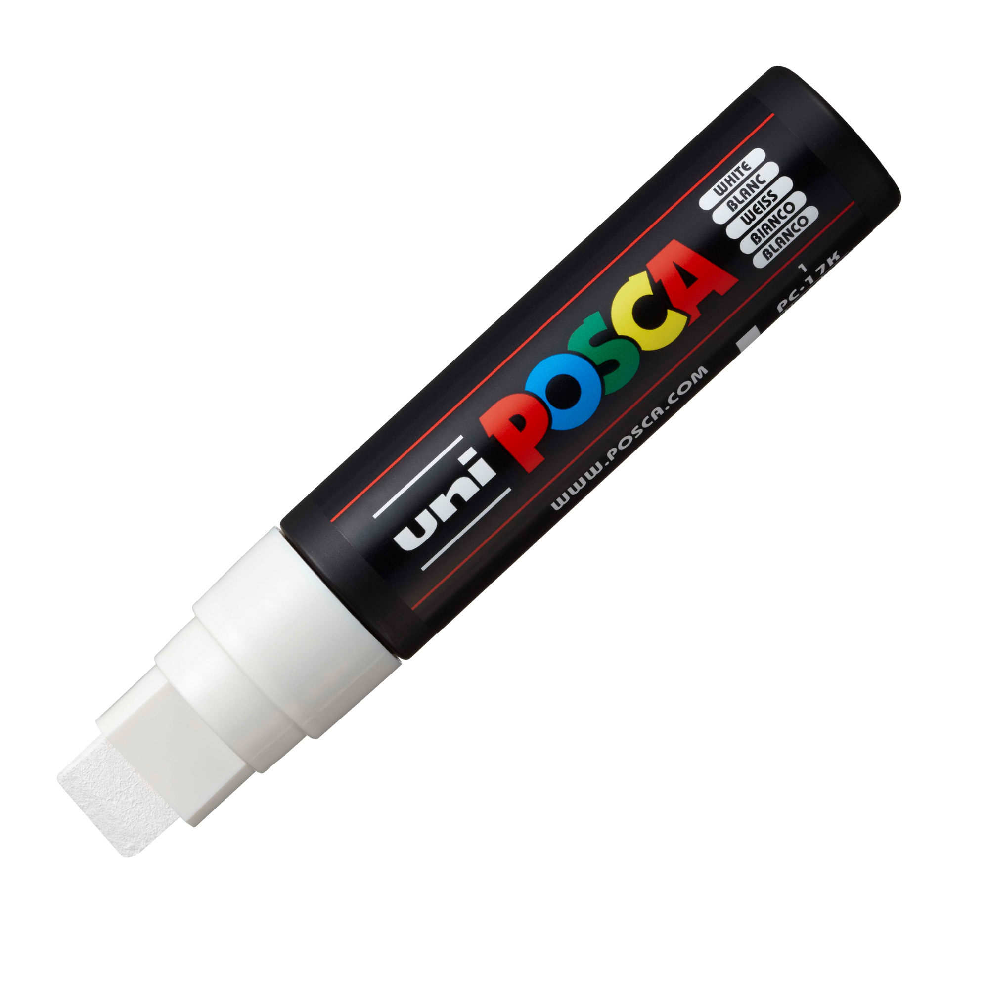 Marcatore a base d'acqua Uni Posca PC17K - punta extra large a scalpello 15,0mm - bianco - Uni Mitsubishi