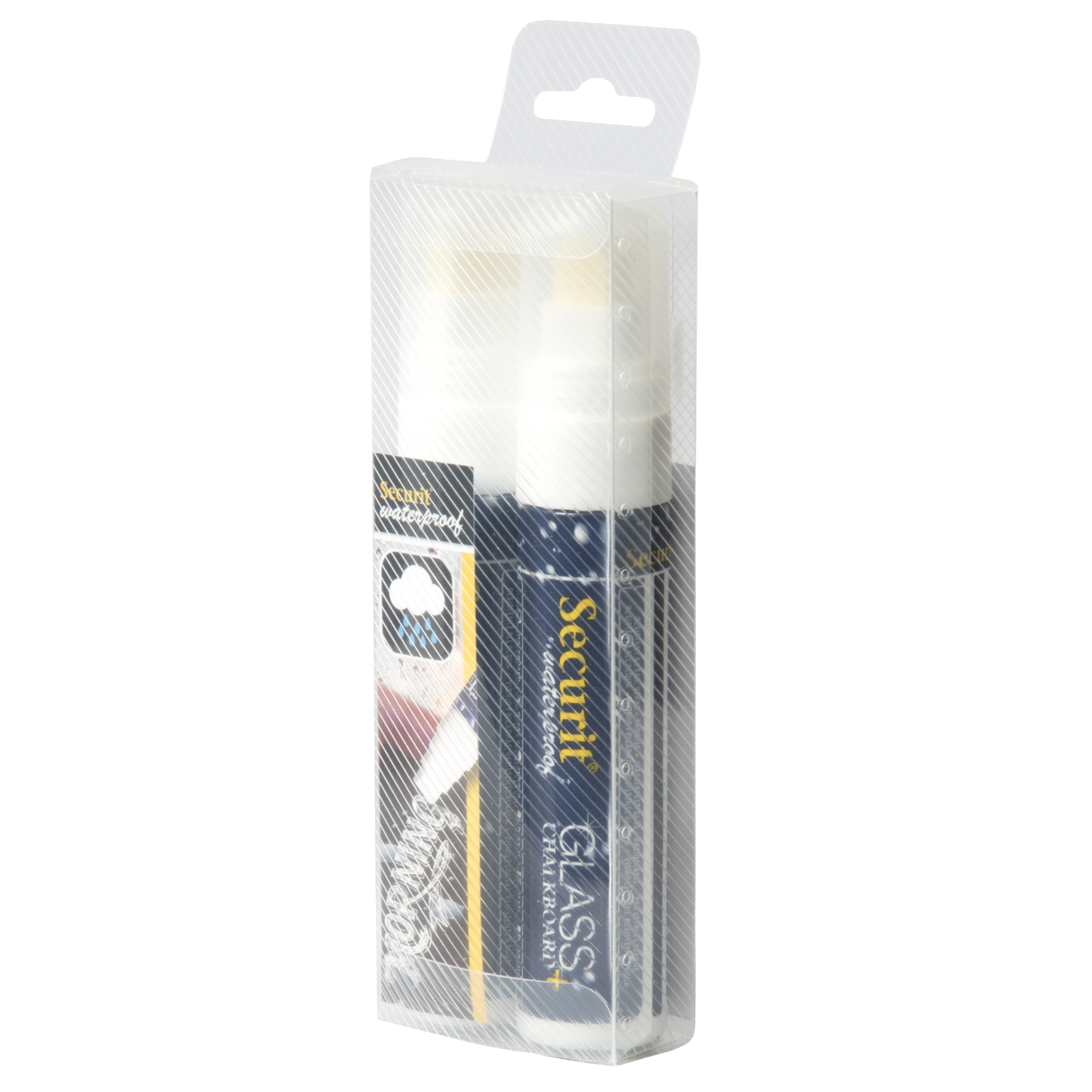 Marcatore a gesso liquido waterproof - punta fine 7,00 - 15,00 mm - bianco - Securit - conf. 2 pezzi