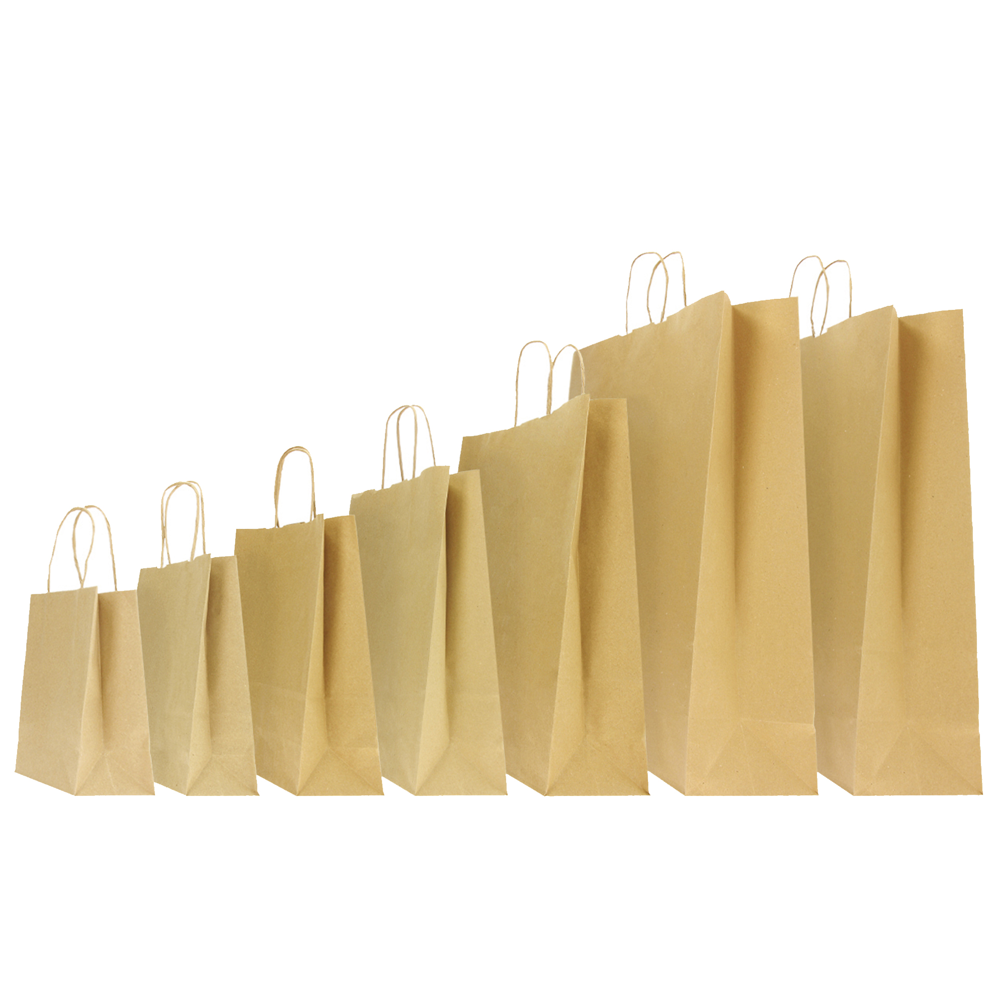 Shopper - maniglie cordino - 36 x 12 x 41 cm - carta biokraft - avana - Mainetti Bags - conf. 25 pezzi