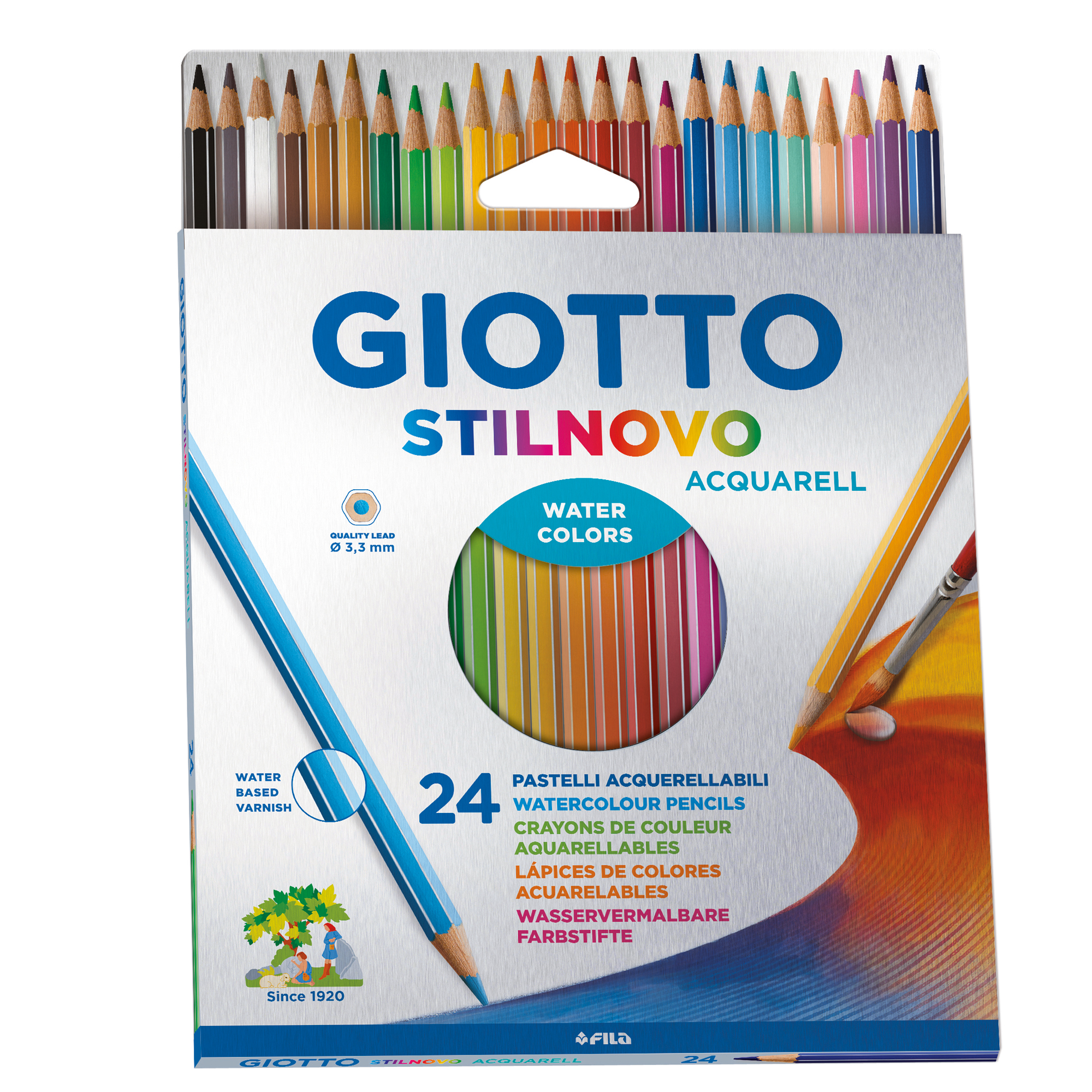 Pastelli Stilnovo Acquarell - diametro mina 3,3 mm - Giotto - astuccio 24 pezzi