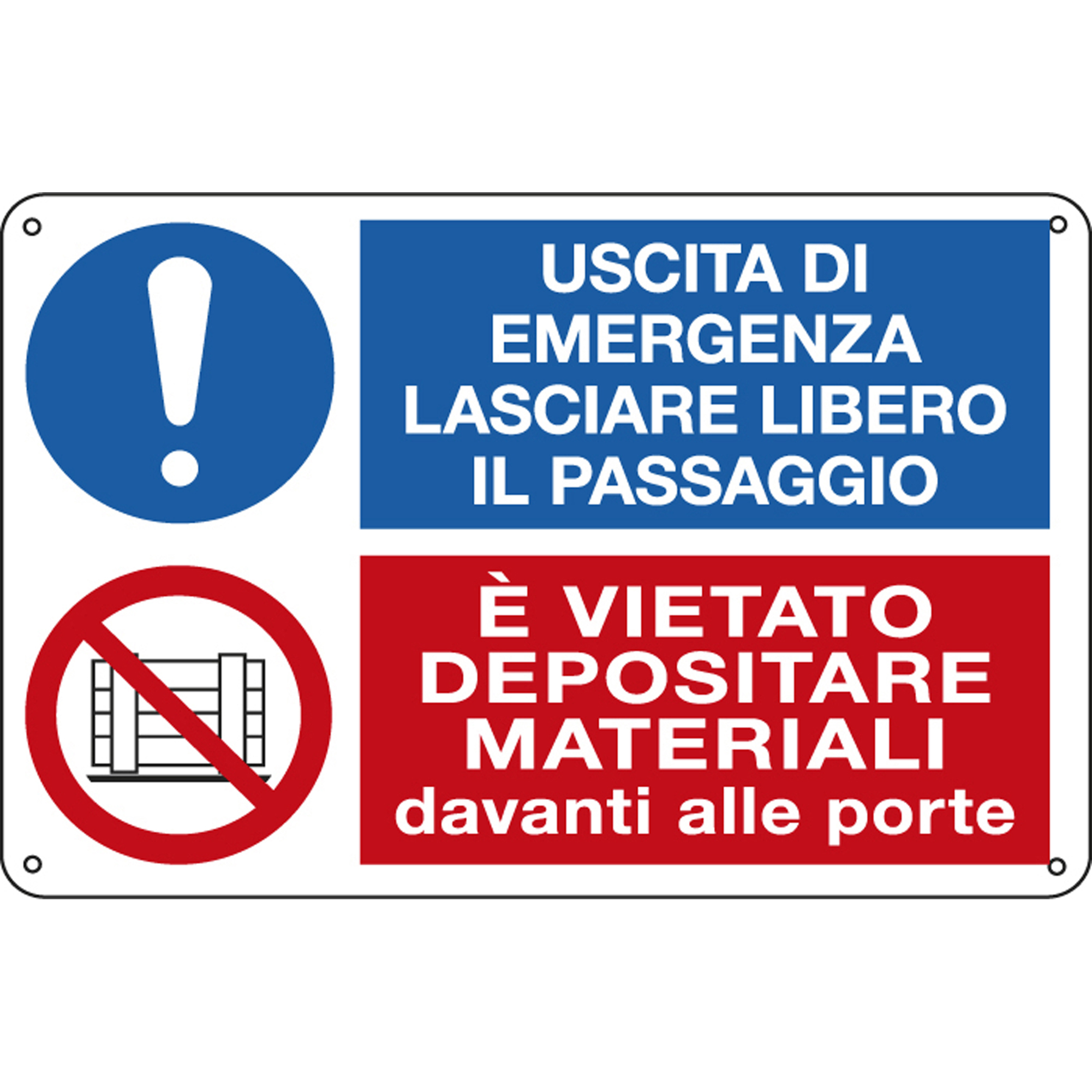 Cartello segnalatore multisimbolo - 30x20 cm - USCITA …