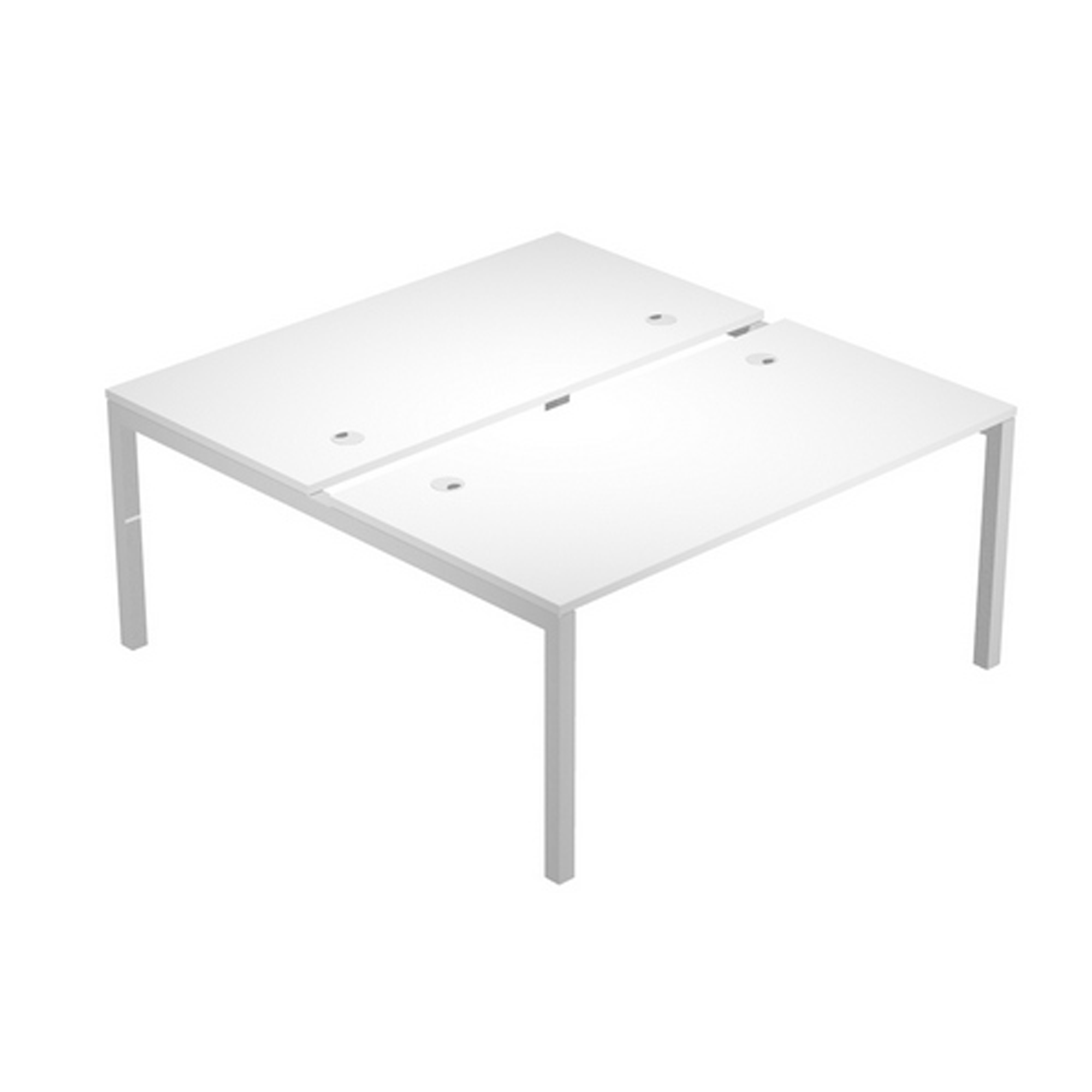 Scrivania Agorà a 2 postazioni contrapposte - 140 x 168 x 72,5 cm - bianco