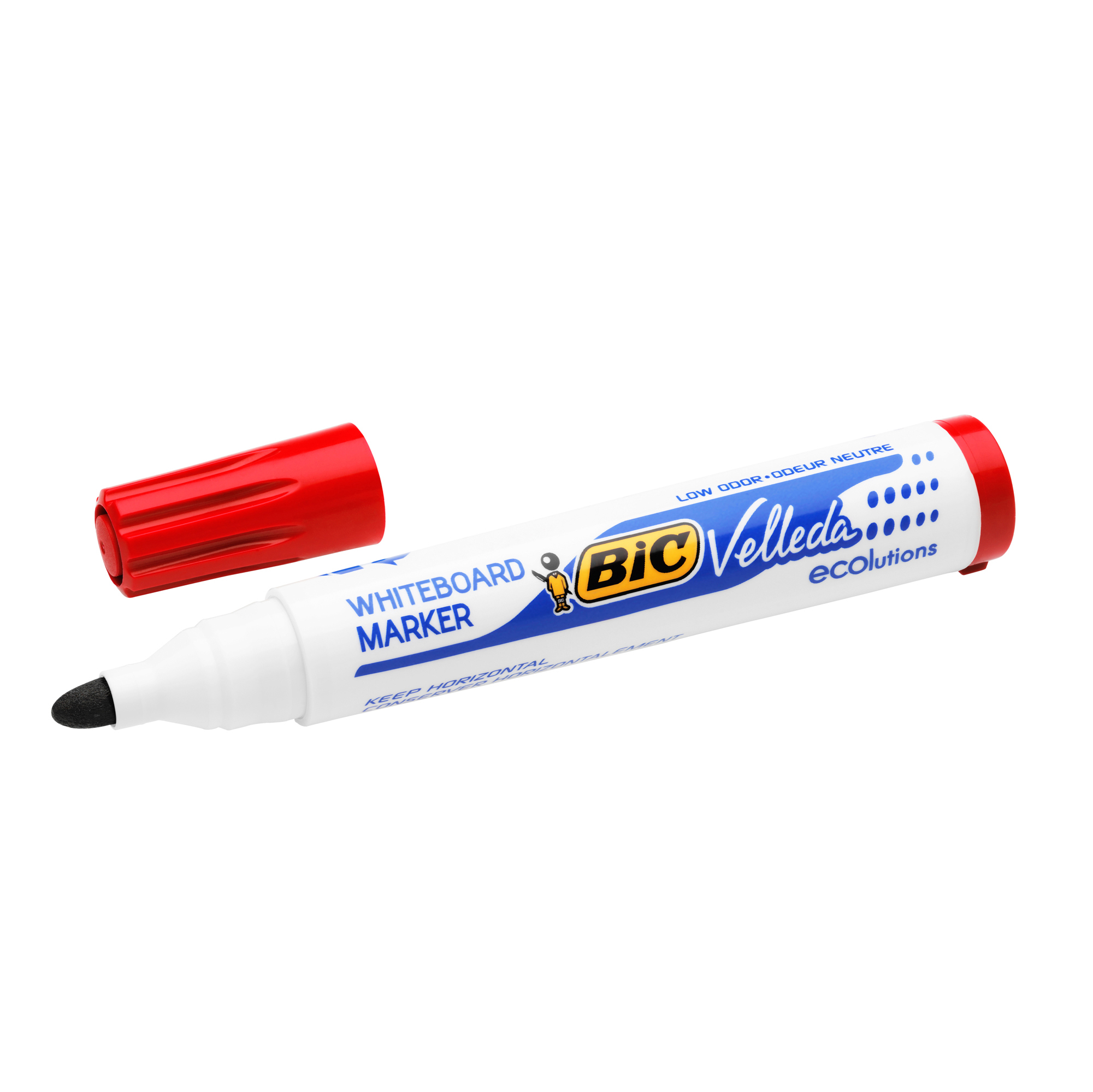 Pennarello per lavagna cancellabile Whiteboard Marker Velleda 1701 Recycled Bic - punta tonda 1,5mm - rosso - Bic