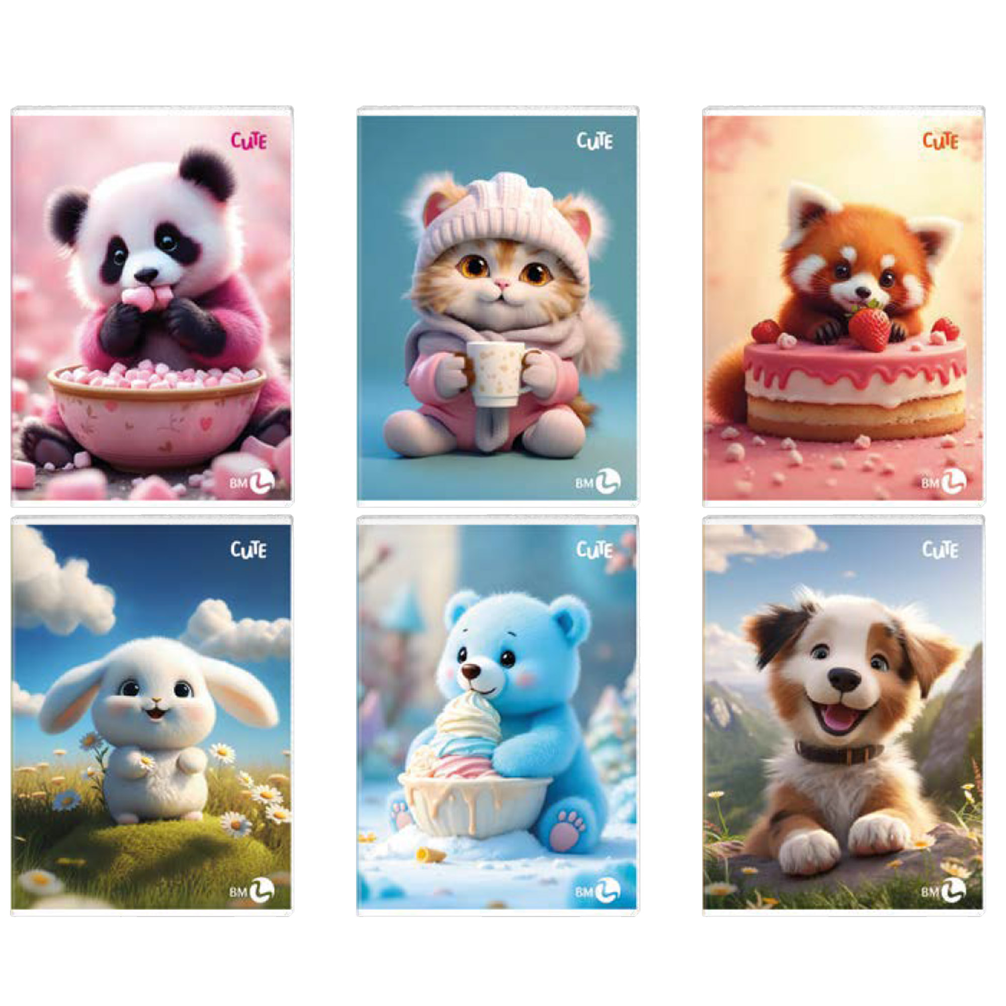 Maxiquaderno Cute fantasia - A4 - rigo di 3a - 40+2 fogli - 80gr - BM