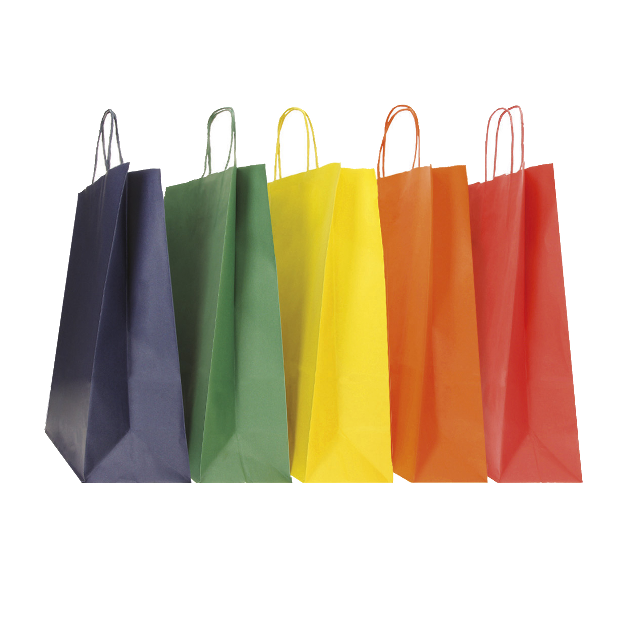 Shopper Twisted - maniglie cordino - 36 x 12 x 41 cm - carta biokraft - colori assortiti autunno/inverno - Mainetti Bags - conf. 25 pezzi