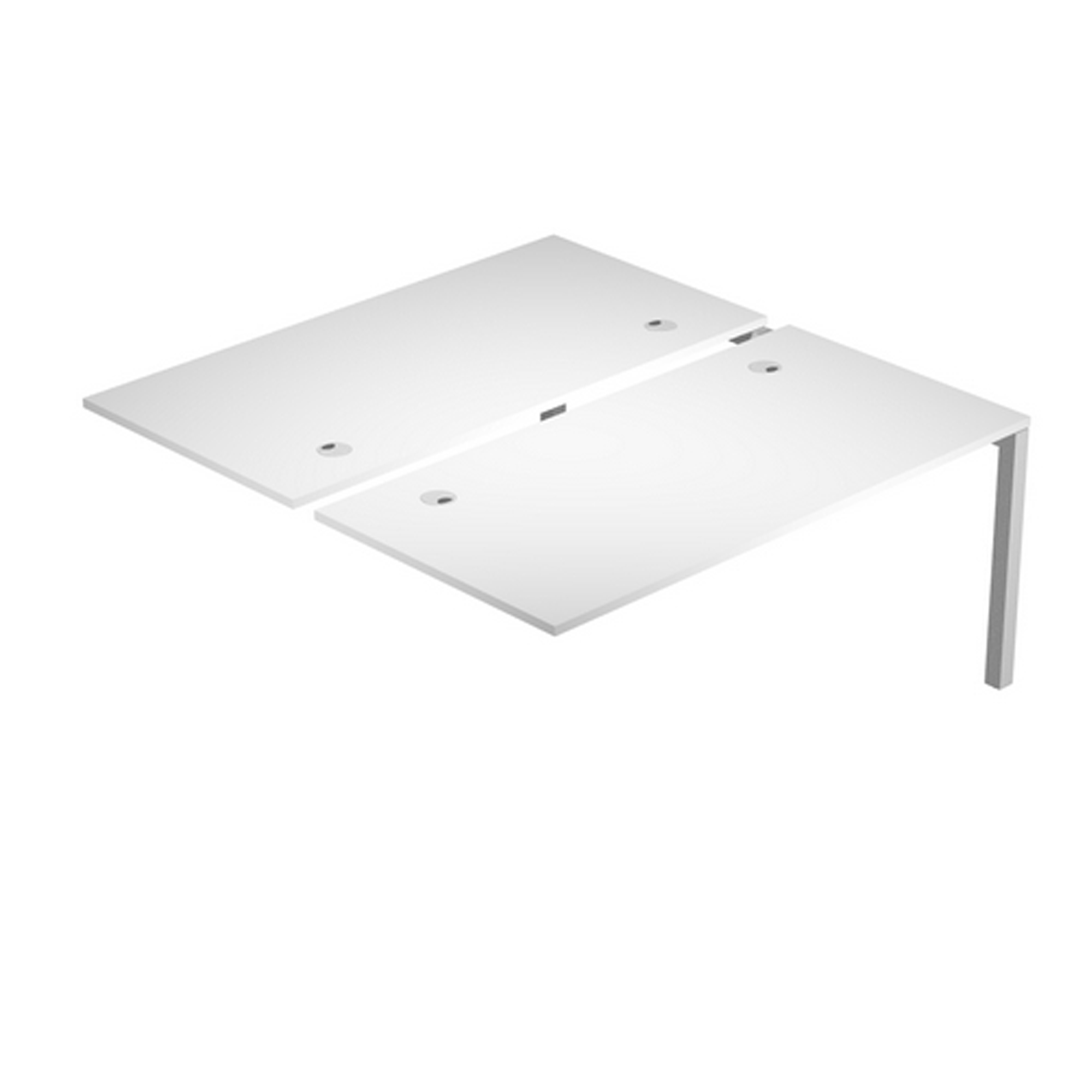 Postazione doppia aggiuntiva per scrivanie Agorà - 120 x 168 x 72,5 cm - bianco