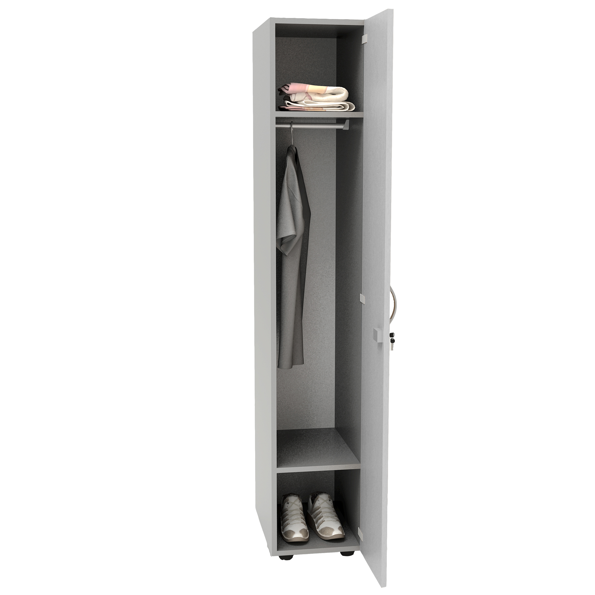 Armadio guardaroba - 1 anta - 33 x 52 x 185 cm - grigio