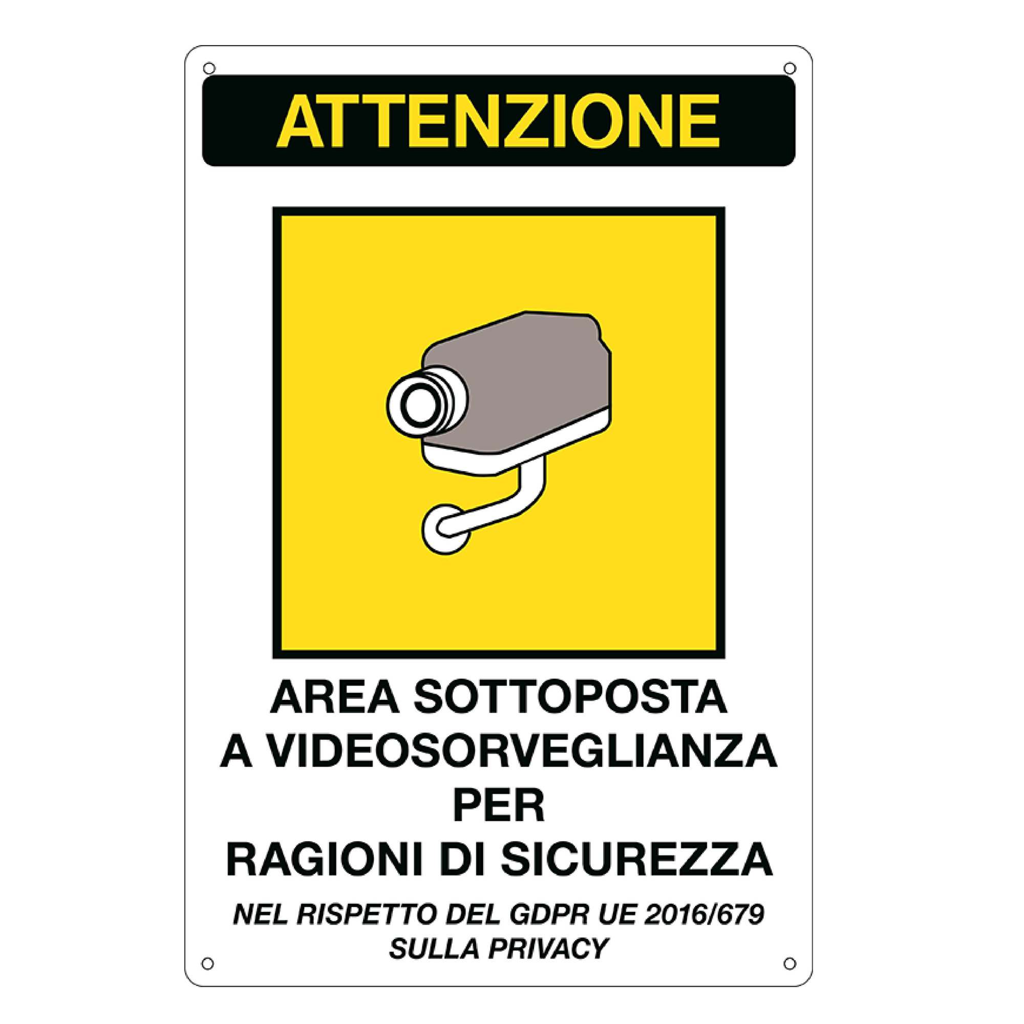 Cartello segnalatore - 20x30 cm - AREA SOTTOPOSTA …