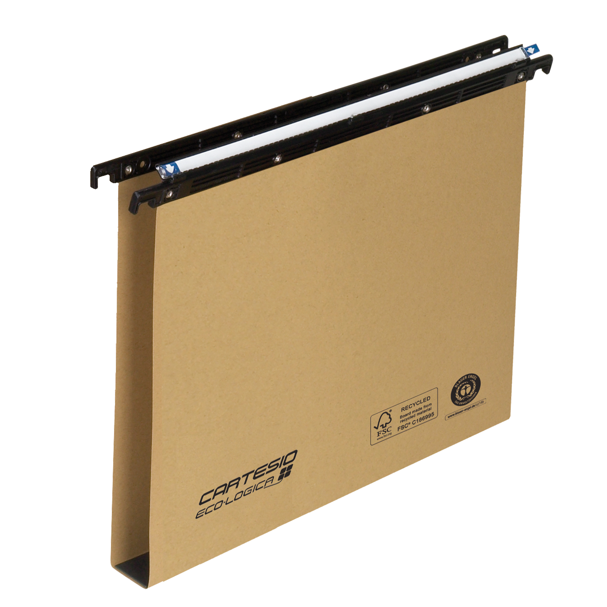 Cartella sospesa Cartesio Eco-logica - cassetto - 39 cm - fondo U - 37 x 25 cm - avana - Bertesi