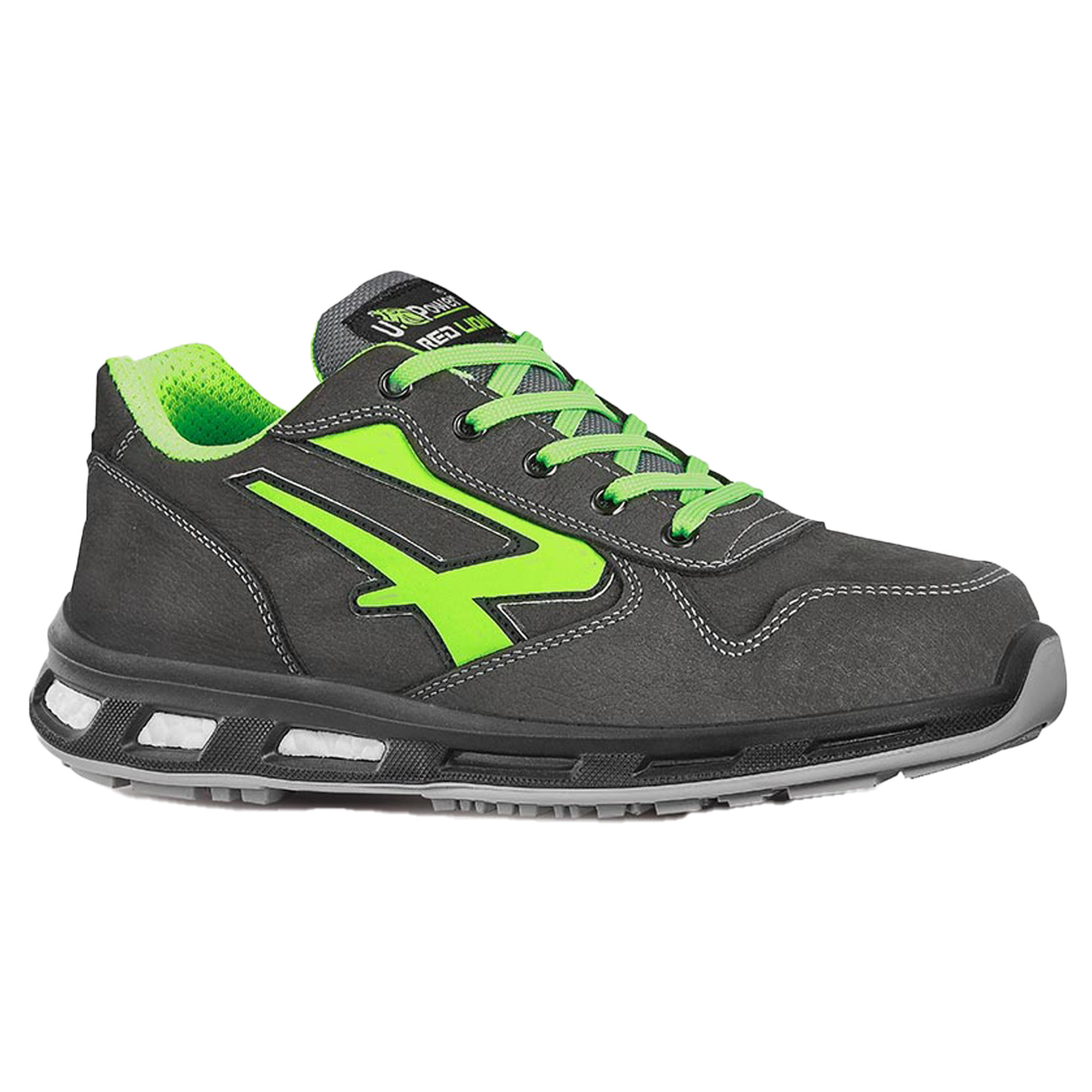 Calzatura di sicurezza Yoda S3 SRC Red Lion - pelle nabuk idrorepellente - numero 47 - grigio scuro/verde - U-Power