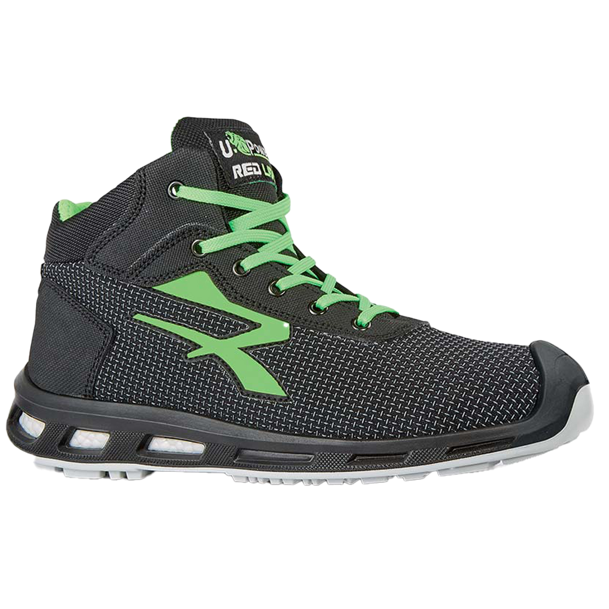 Calzatura di sicurezza Hard S3 SRC - pelle idrorepellente - numero 41- grigio scuro/verde - U-Power