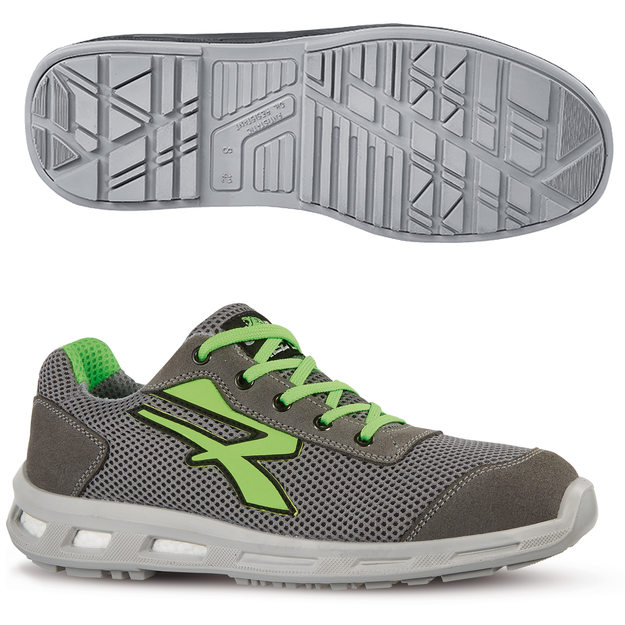 Calzatura di sicurezza Summer S1P SRC Red Lion - pelle scamosciata morbida - numero 42 - grigio/verde - U-Power