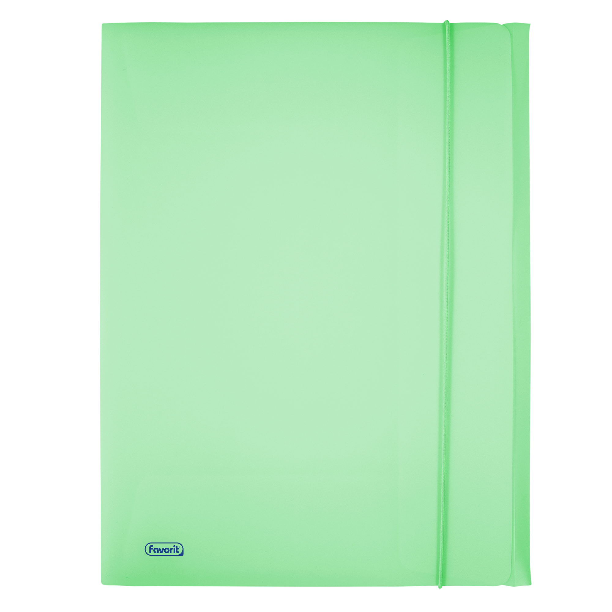 Cartella 3 lembi con elastico Pastel - 24 x 33cm - dorso 1 cm - PP - smeraldo - Favorit