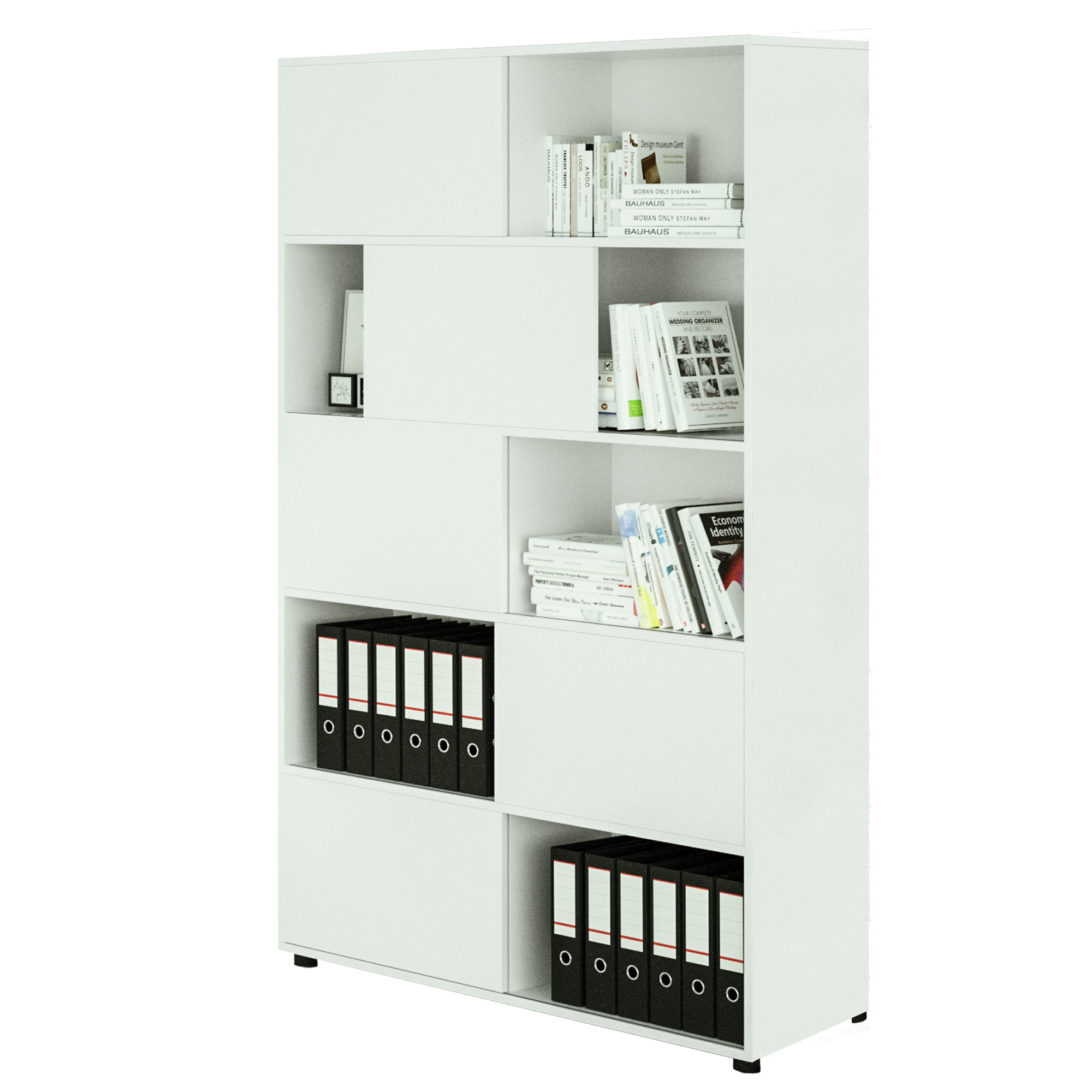 Libreria alta Tetris a 5 ripiani ante scorrevoli …