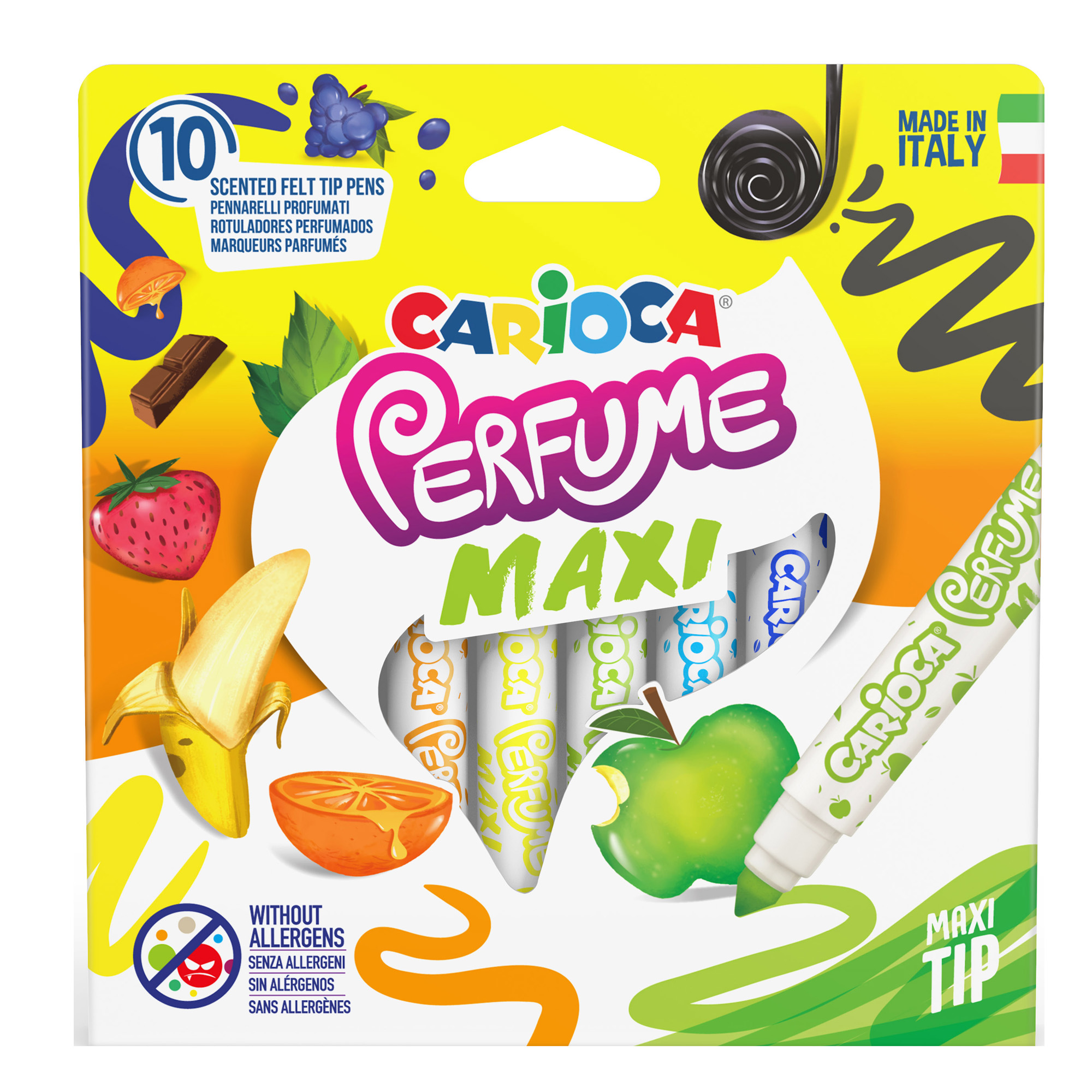Pennarelli Perfume Maxi - punta 7,0mm - colori assortiti - Carioca - astuccio 10 pezzi