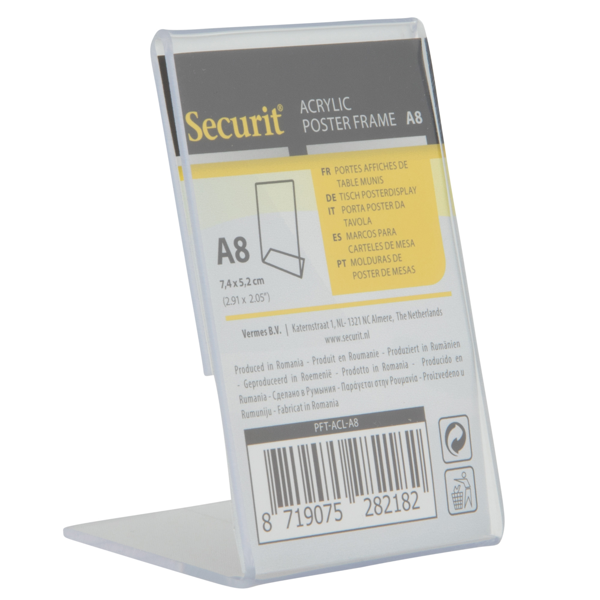 Display a L - 8 x 5,2 x 4,1 cm (A8) - Securit