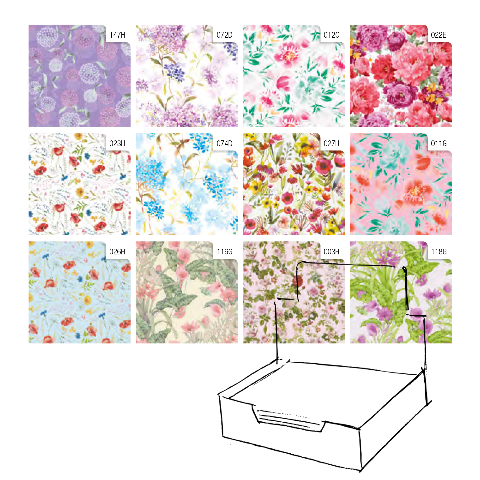 Carta regalo - raso - Fiori - 70 …