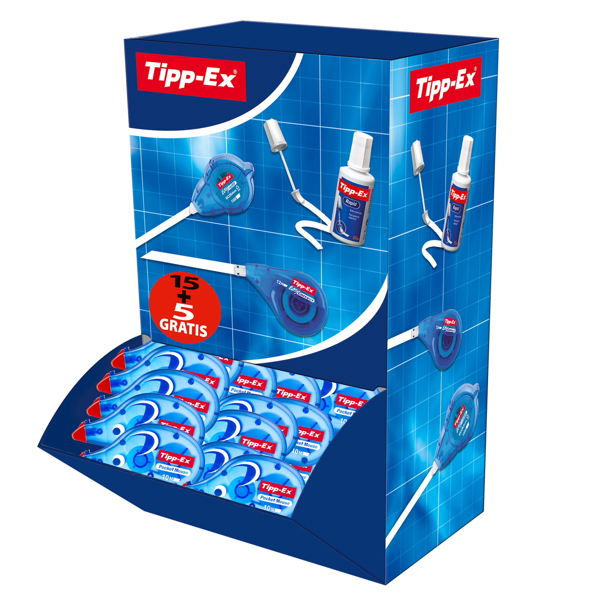 Correttore a nastro Pocket Mouse - 4,2 mm x 10 mt -Tipp-Ex - value pack - 15 + 5 pezzi