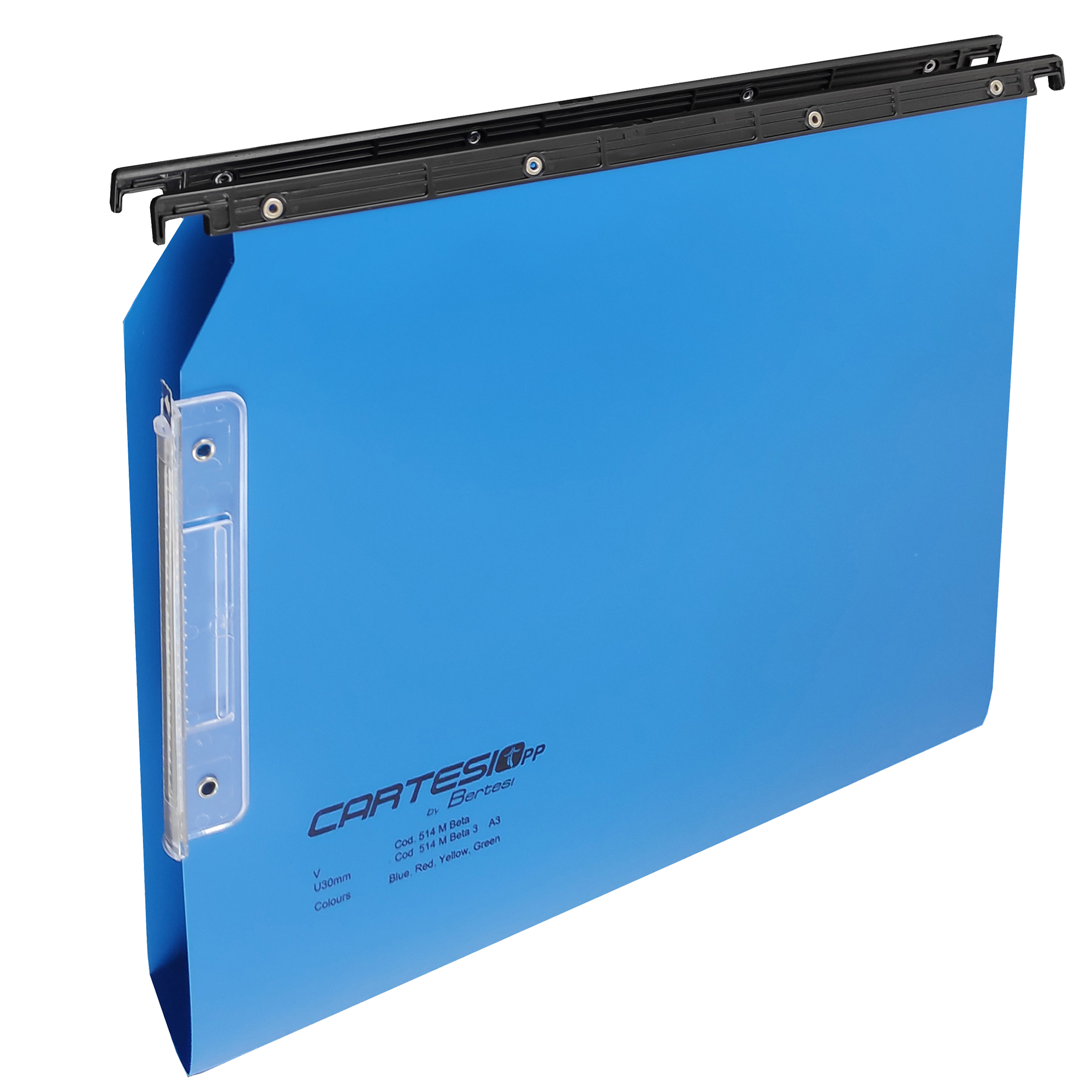 Cartella sospesa Cartesio PP - armadio - PPL - interasse 33 cm - fondo U - 33 x 28 cm - blu - Bertesi