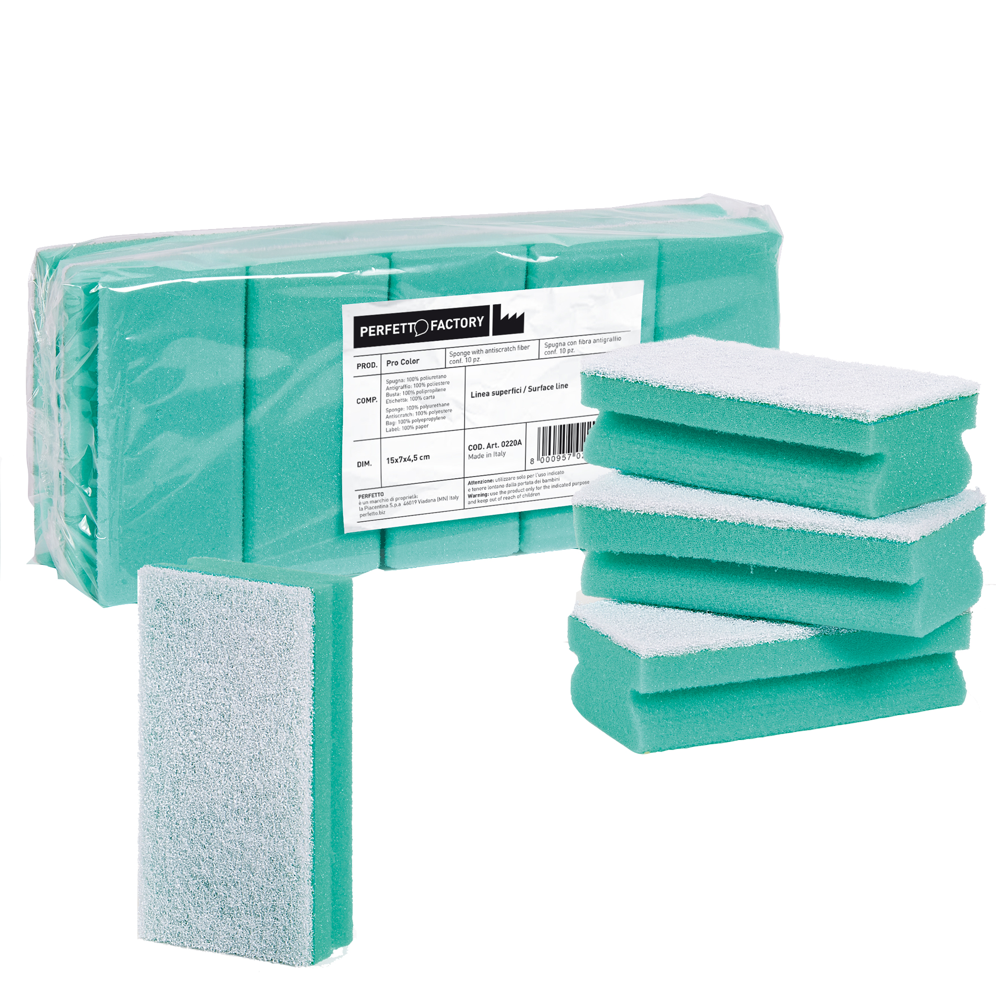 Spugna Pro Color - verde - PerfettoFactory - conf. 10 pezzi