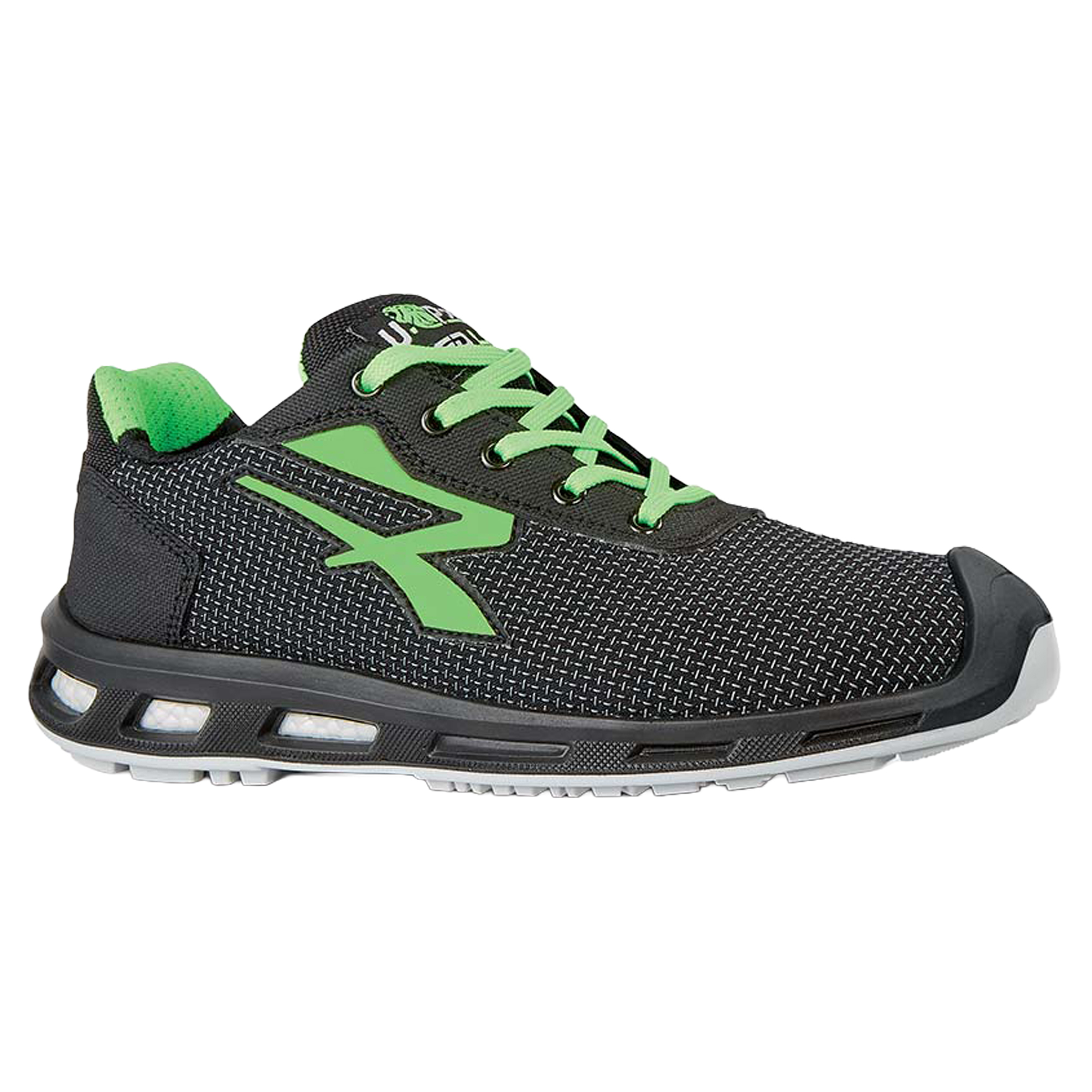 Calzatura di sicurezza Strong S3 - pelle idrorepellente - numero 43 - grigio/verde scuro - U-Power