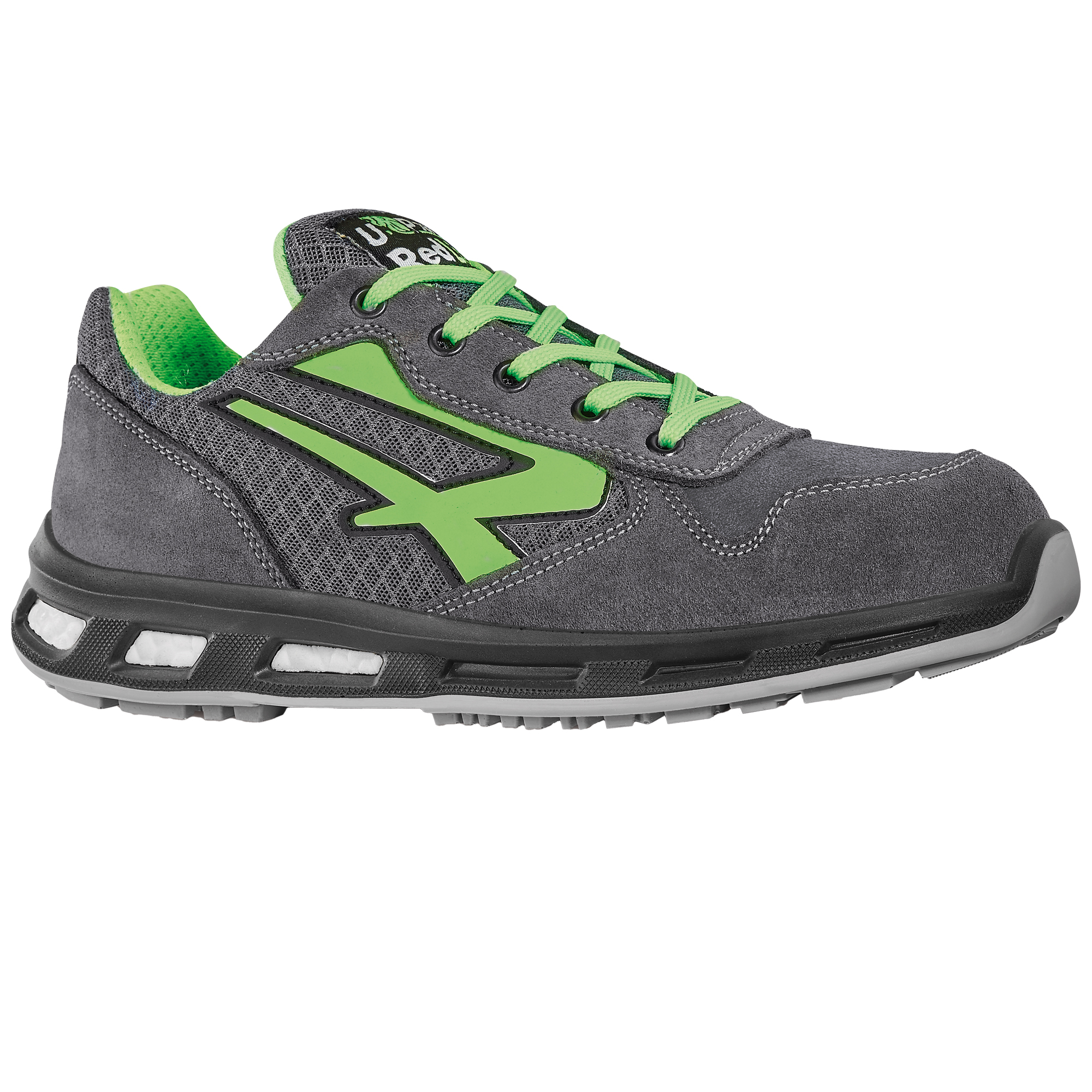 Calzatura di sicurezza Point S1P SRC - nylon/pelle scamosciata - grigio/verde - taglia 38 - U-Power