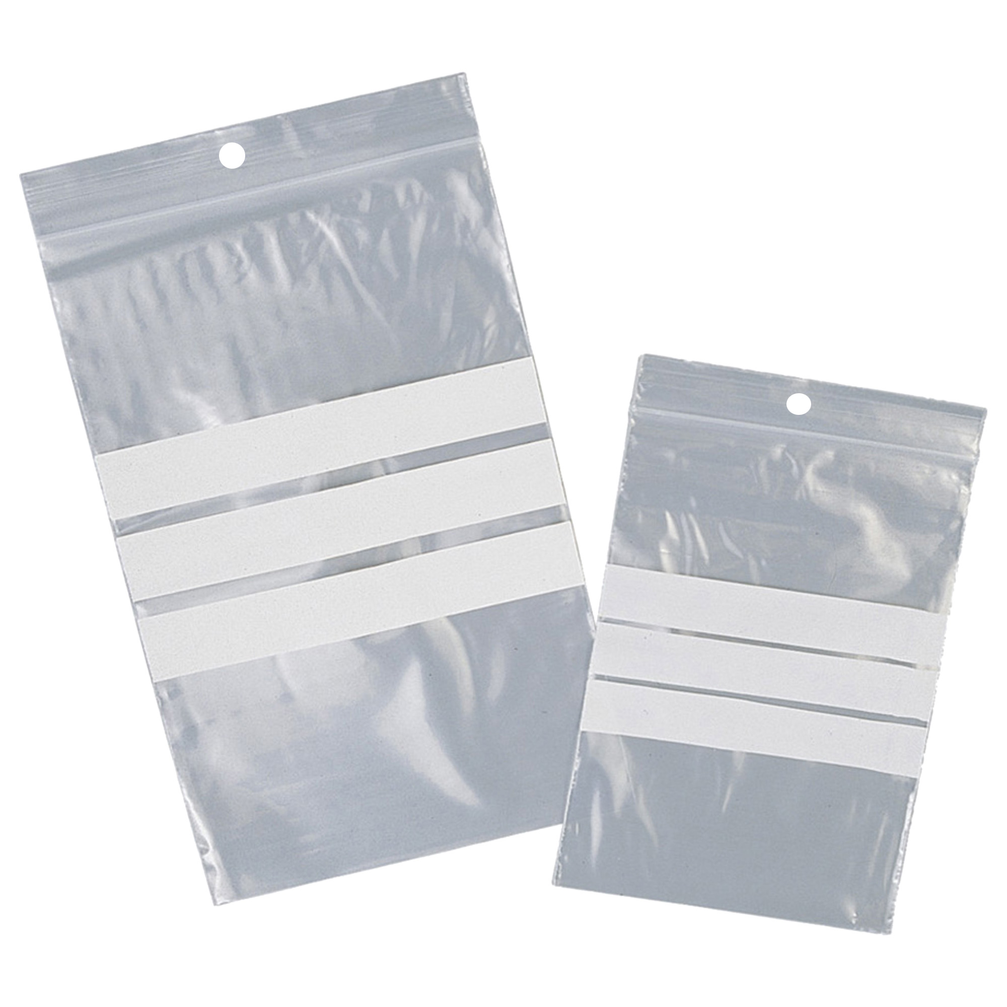 Sacchetti zip - con bande scrivibili e foro - 6 x 8 cm - 50 micron - LDPE - Viva - conf. 100 pezzi