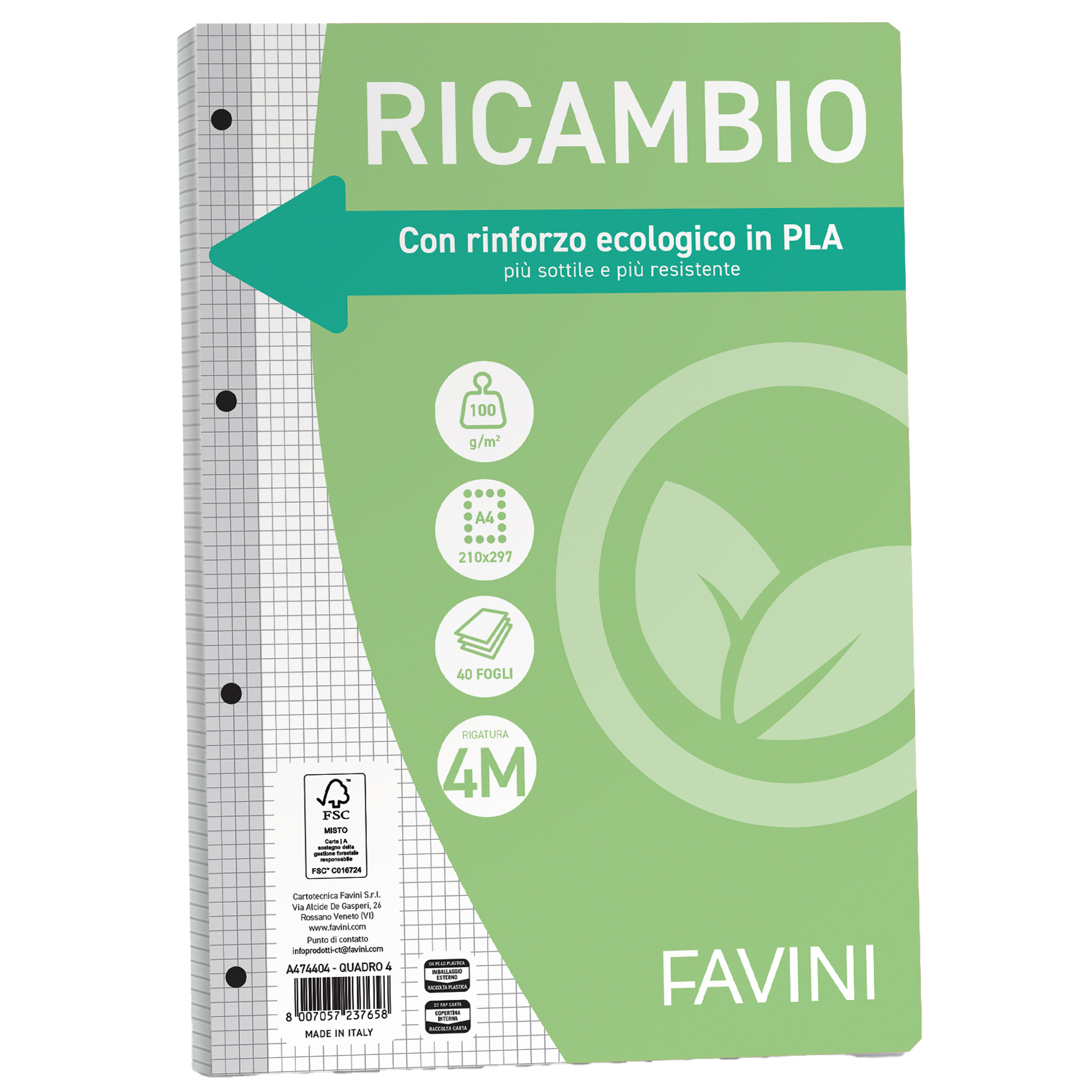 Ricambi forati riforzati ecologico - A4 - 4mm …