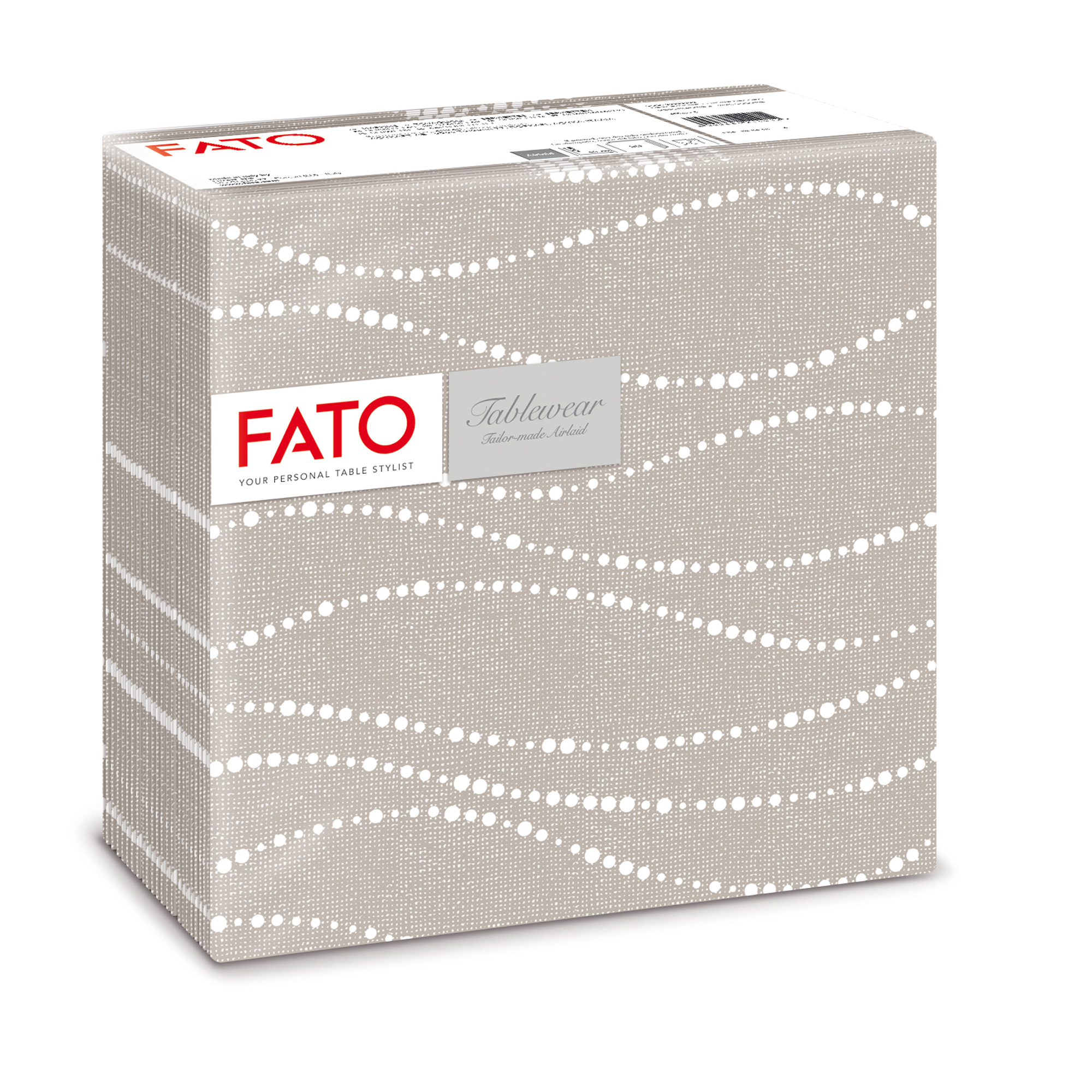 Tovagliolo linea AirLaid - carta - 40 x 40 cm - perla / tortora - Fato - conf. 50 pezzi
