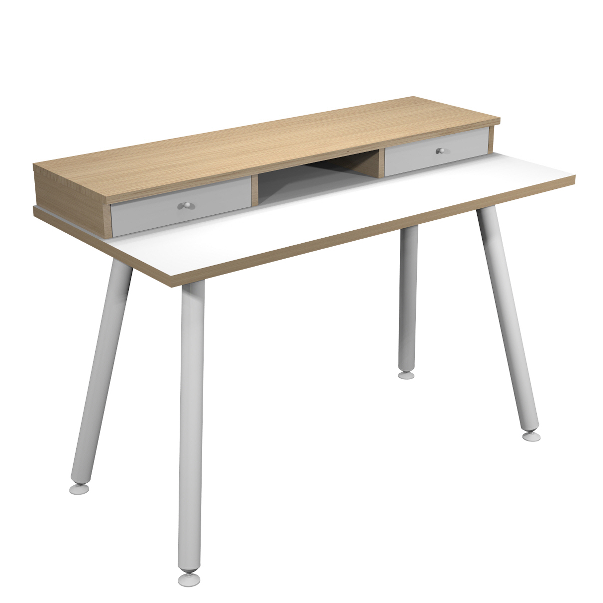 Postazione Home-Office - con sopralzo - gambe in …