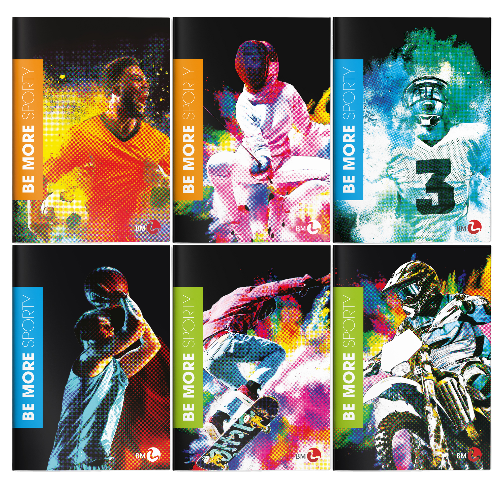 Maxiquaderno Be More Sport - A4 - rigo di 3a - 36+2 fogli - 100gr - BM