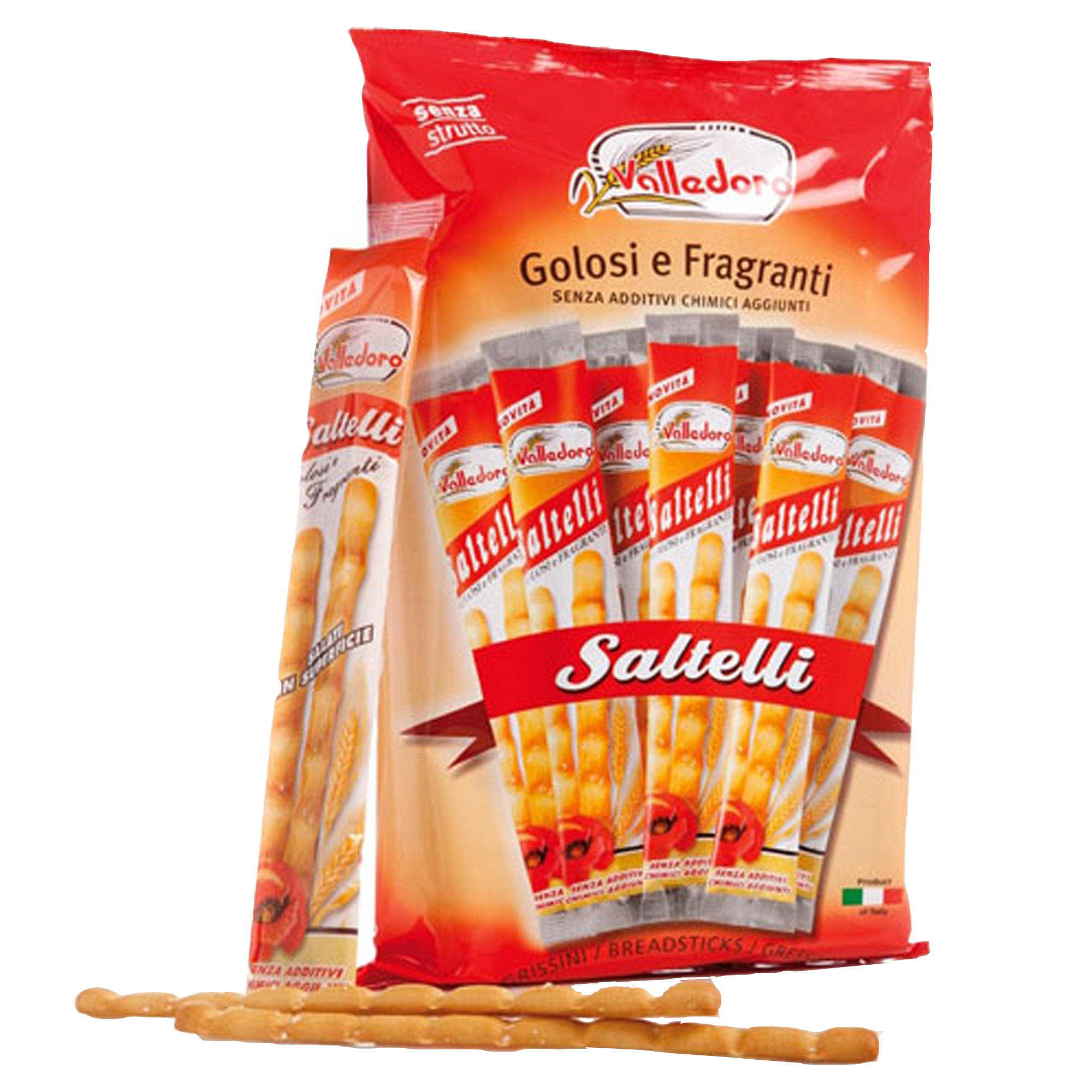 Grissini Saltelli - 240 gr - multipack 18 monoporzioni - Valledoro