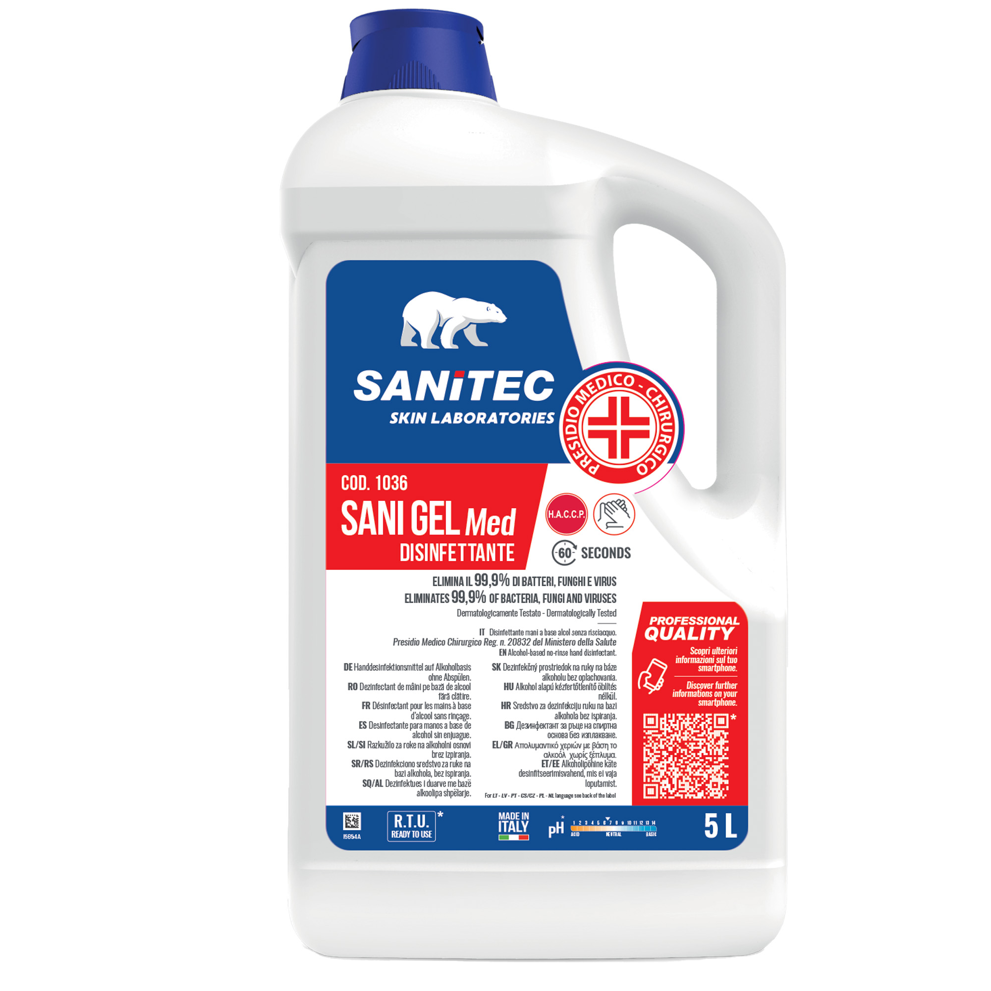 Igienizzante mani Sani Gel Med - 5 L …