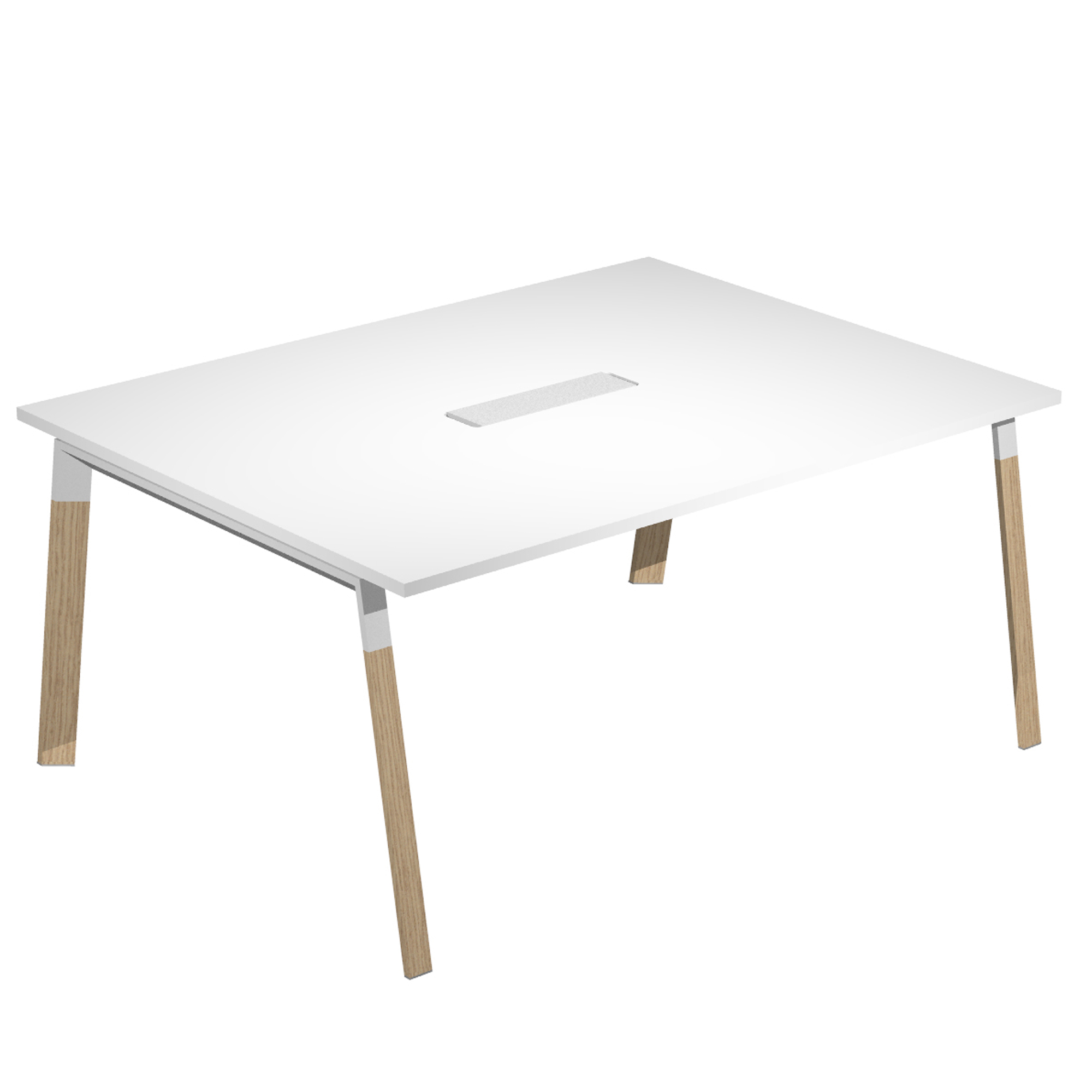Tavolo riunione Woody - 160 x 120 x 72,5 cm - piano bianco