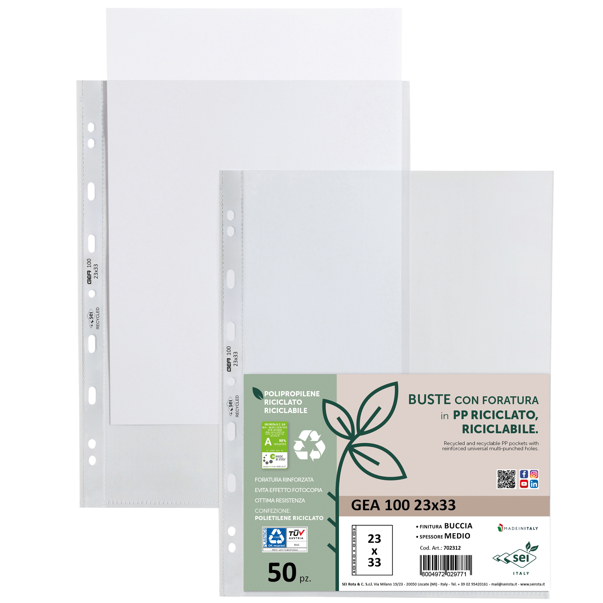 Buste forate Gea 100 - PP riciclato - …