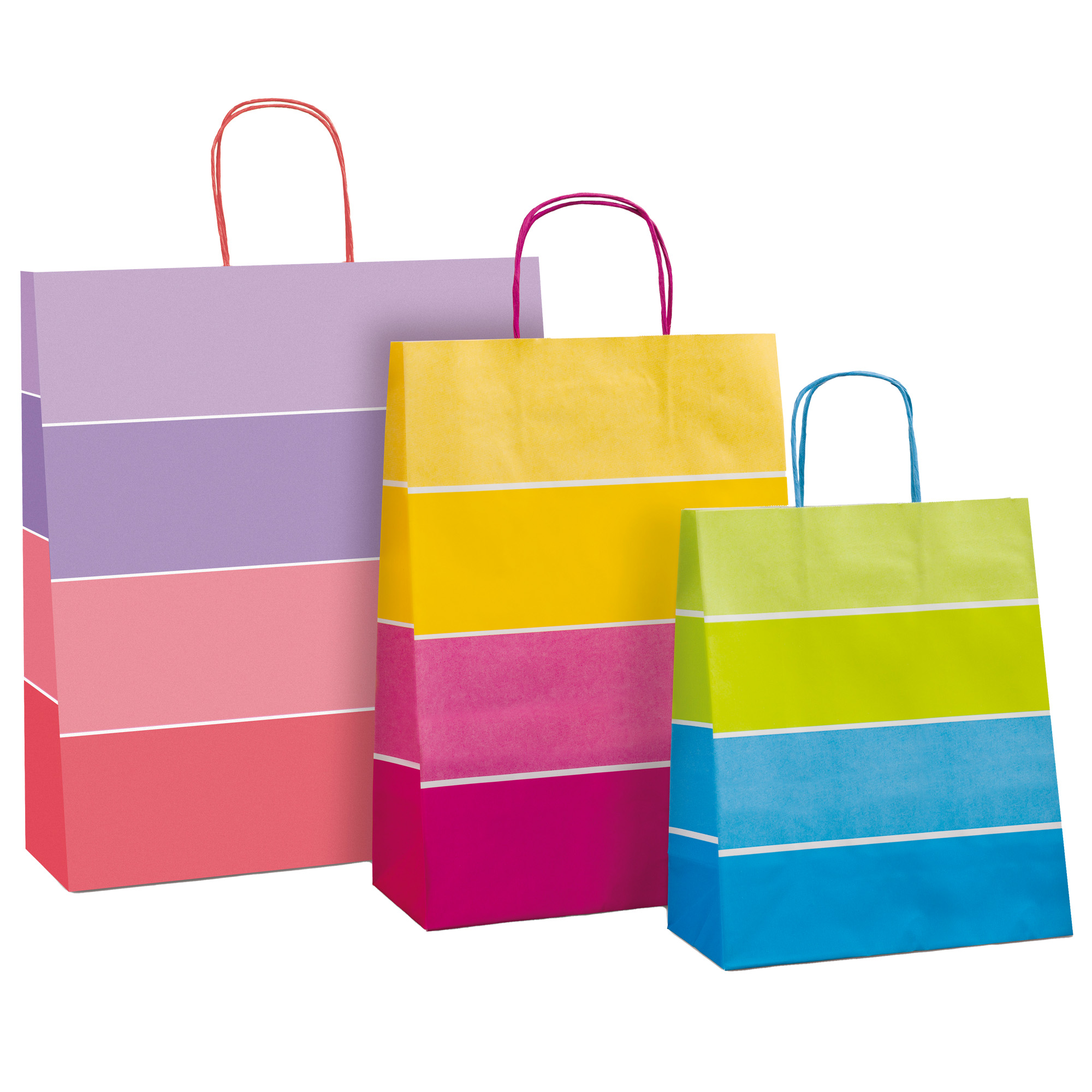 Shopper bicolor - con manici - carta ritorta …