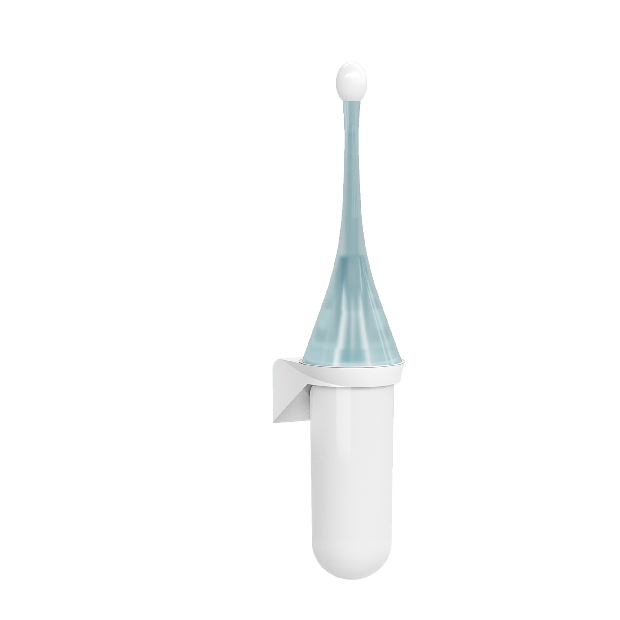 Portascopino da parete Replast - 480 x 113 x 92 mm - bianco / azzurro - Mar Plast