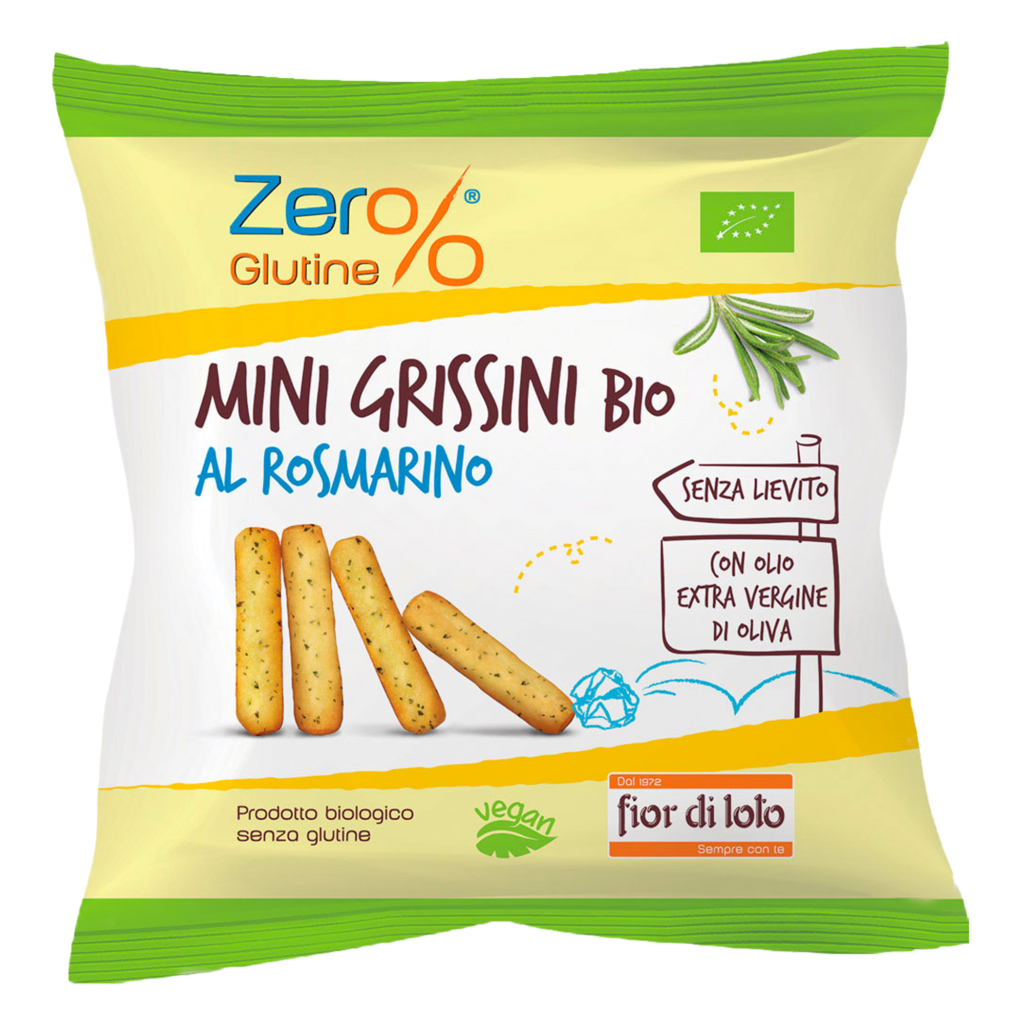 Mini grissini - rosmarino - monodose da 30 gr - Zerglutine