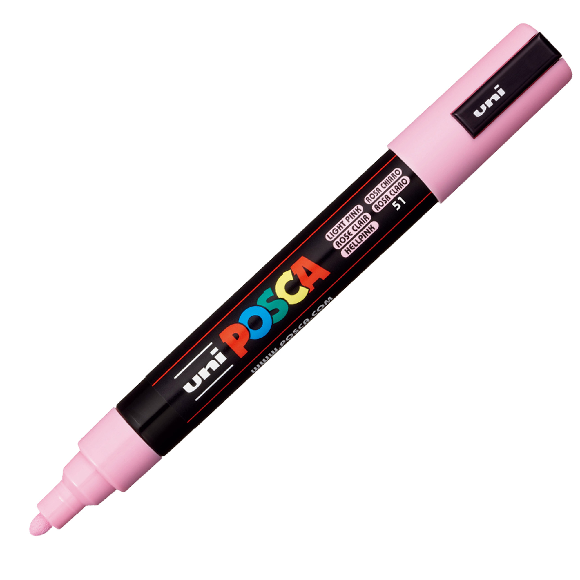 Marcatore a base d'acqua Uni Posca PC5M - punta tonda media da 1,8mm a 2,5mm - rosa chiaro - Uni Mitsubishi