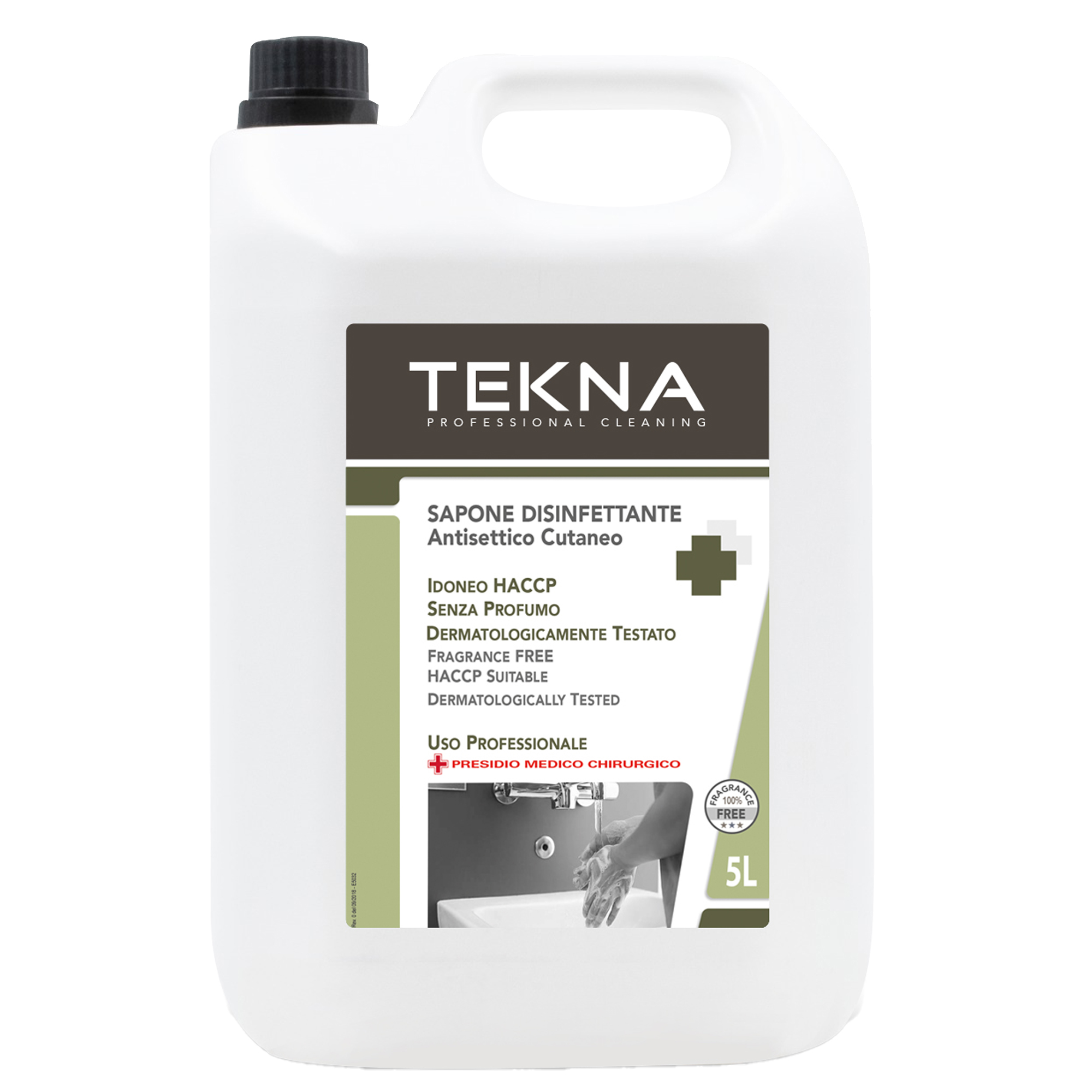 Sapone disinfettante - senza profumo - 5 lt - Tekna