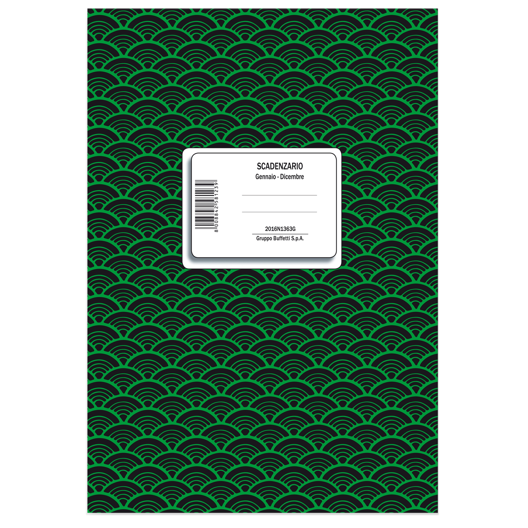 Registro scadenzario spiralato Gennaio/Dicembre - 10 pagine per mese - 24 x 17 cm - 2016N1363 - Data Ufficio