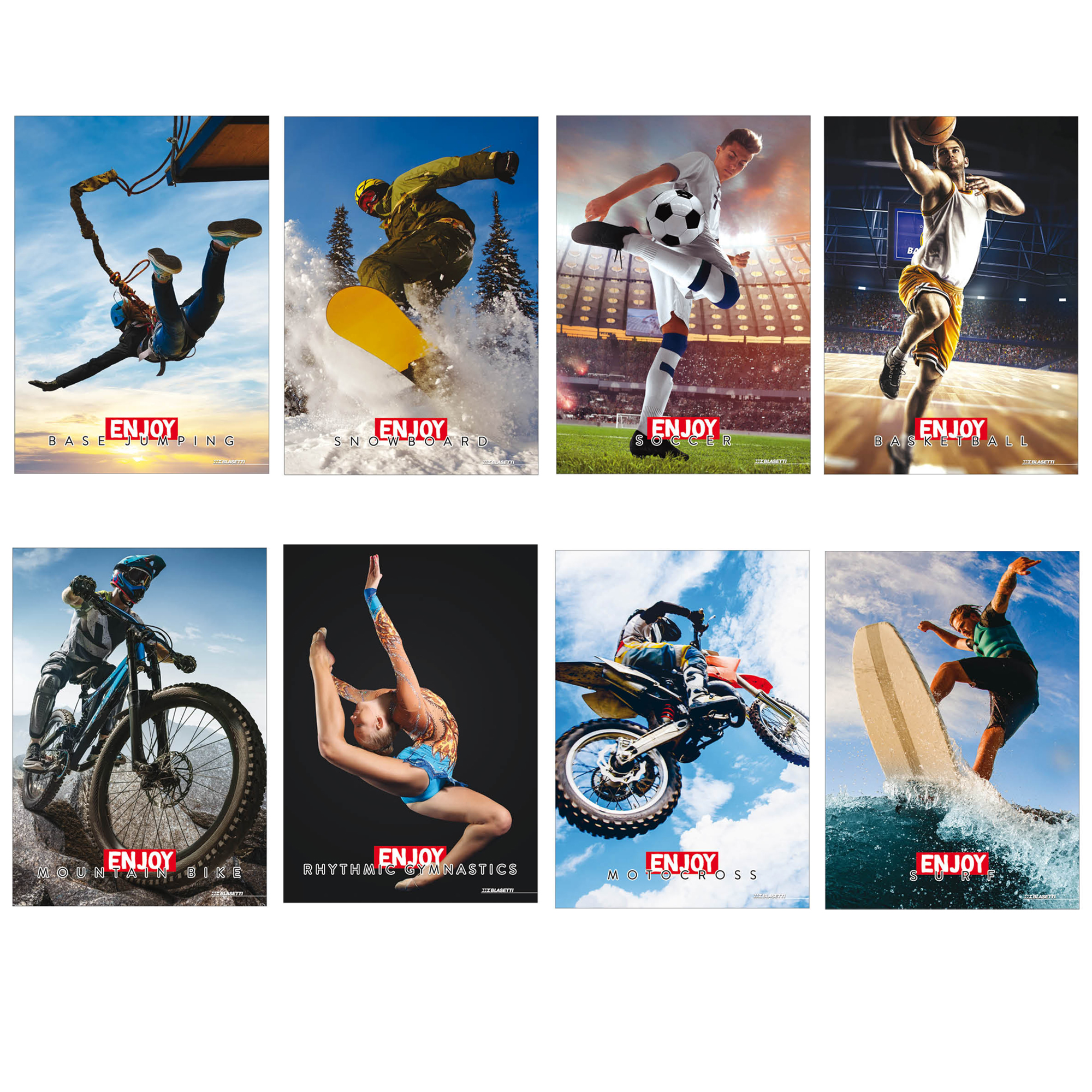 Maxiquaderno Enjoy Sport - A4 - 4 mm - 21 fogli - 80 gr - Blasetti