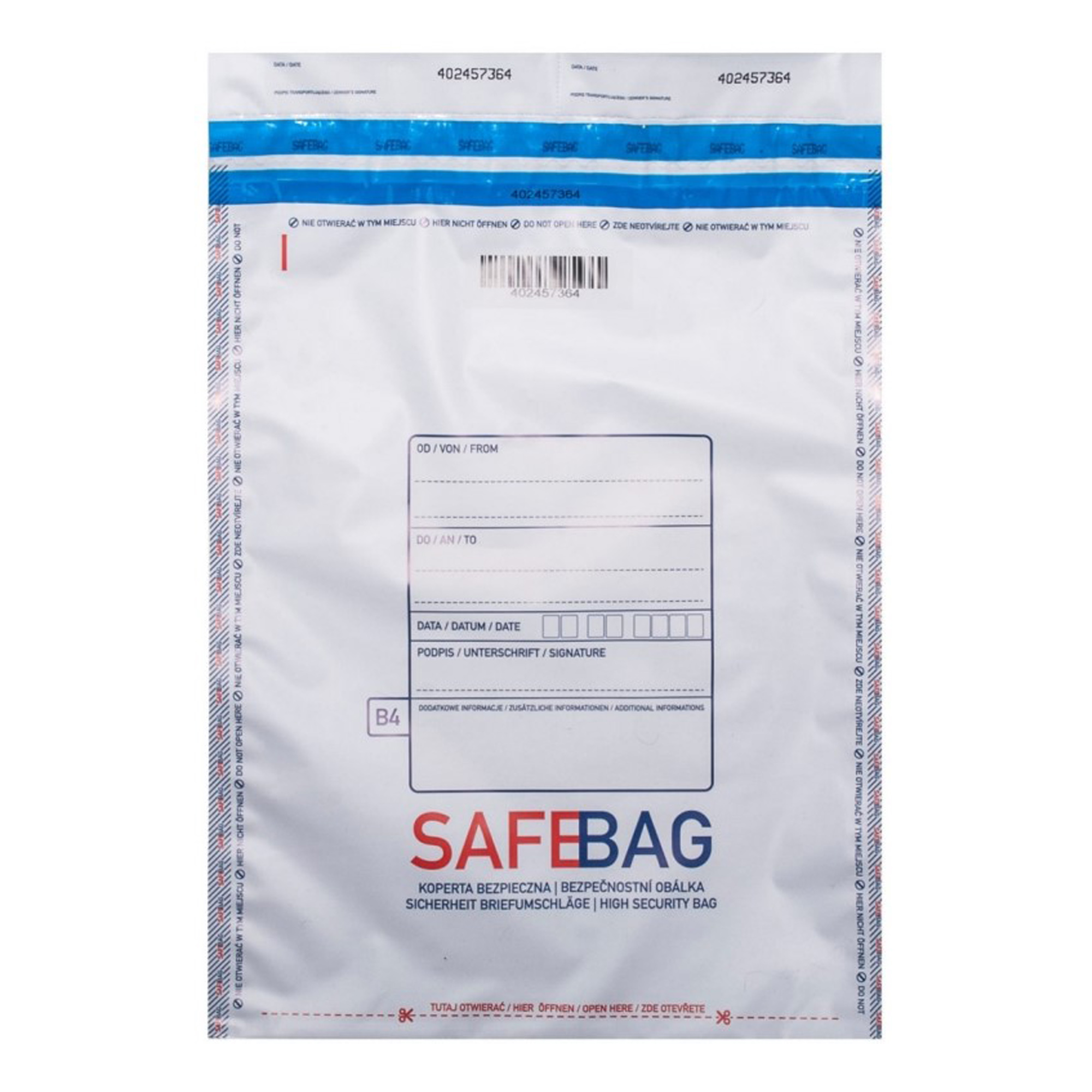 Sacchetti di sicurezza Safe Bag - per corrieri - K70 - 14,4 x 24 + 4 cm - PE - bianco - Bong Packaging - conf. 100 pezzi