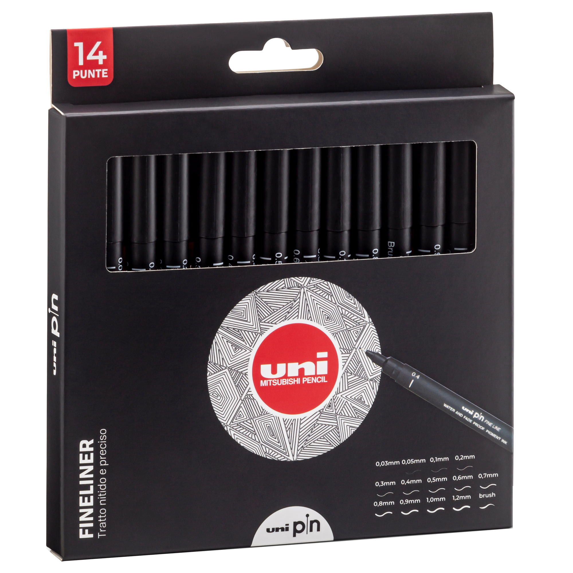 Astuccio Pin fineliner - nero - 14 gradazioni …