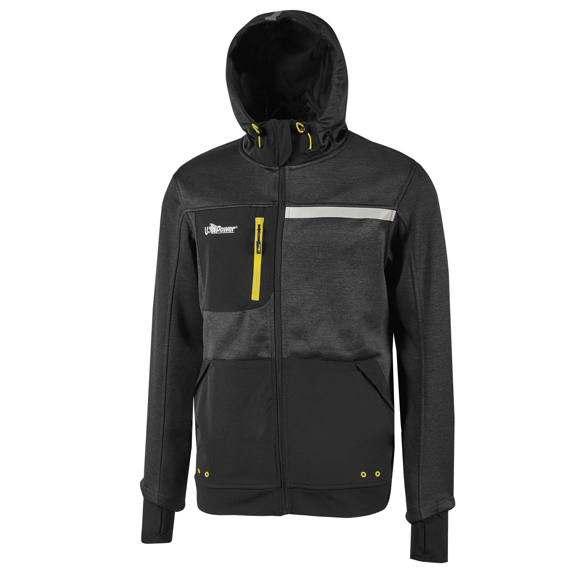 Felpa Galaxy - taglia L - nero/giallo - U-Power