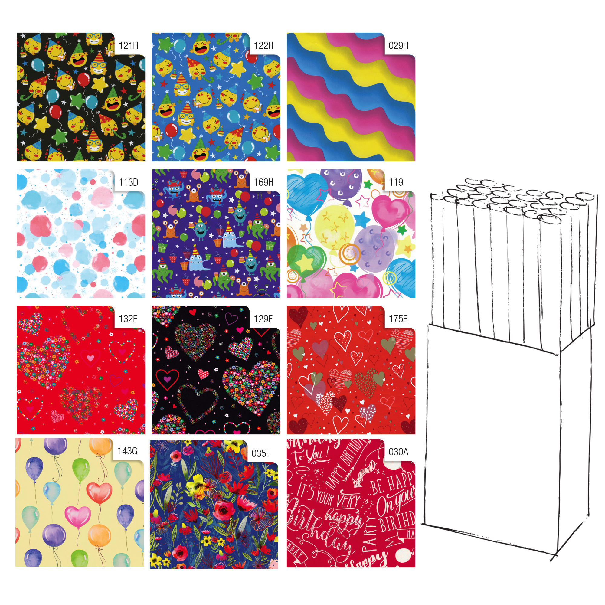 Rotolo carta regalo Fantasia - 2 x 0,70 …