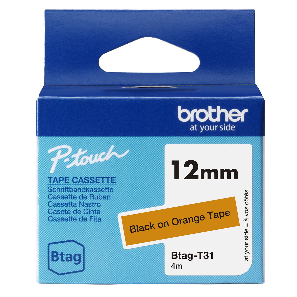 BROTHER BTAGT31 NASTRO 12MM BK SU ARANCI
